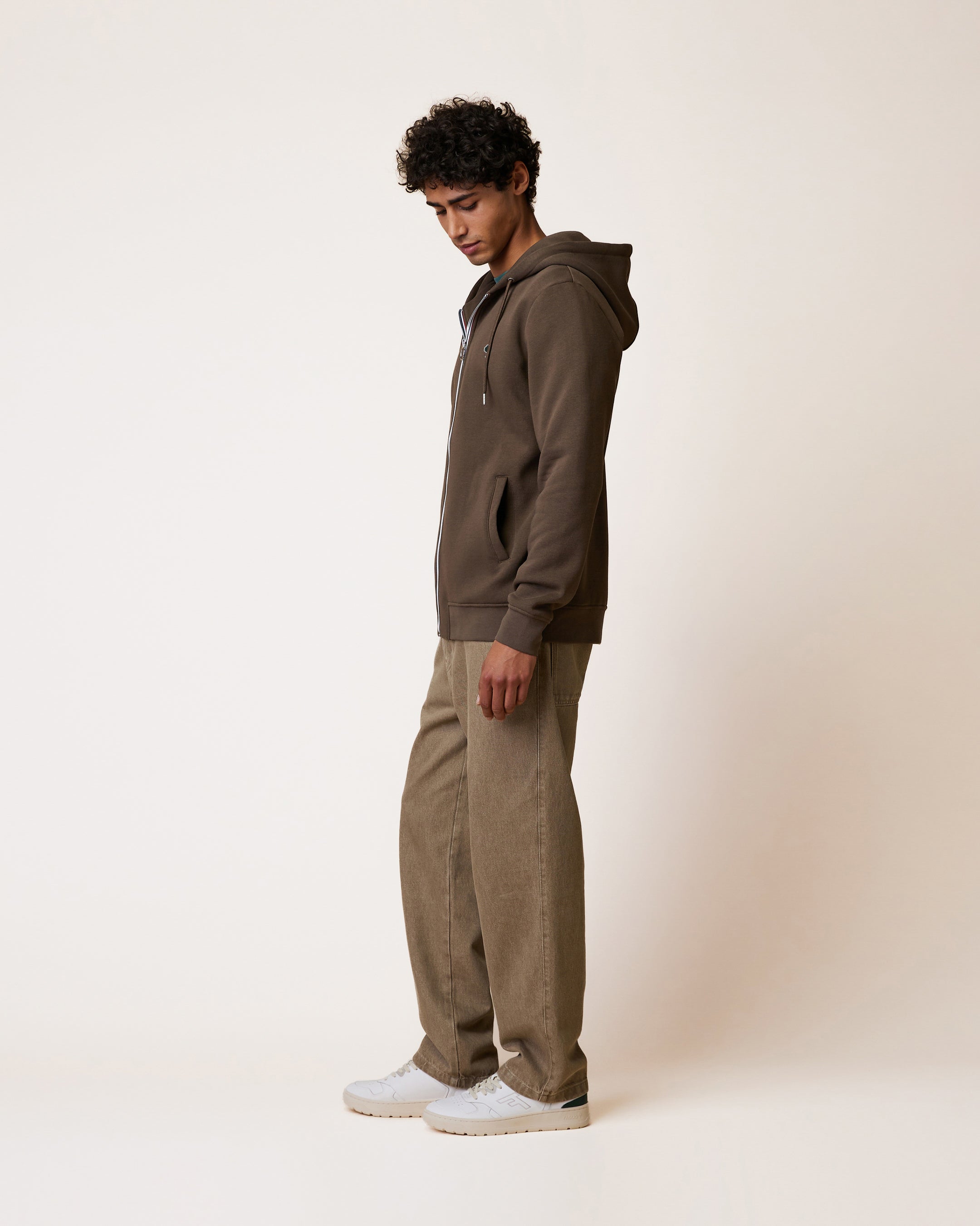 faguo-mesnil-sweat-zipp-capuche-marron-fonc image 4