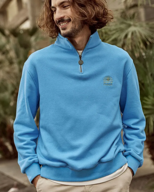 faguo-amboise-sweat-zipp-bleu-azur-homme image 1