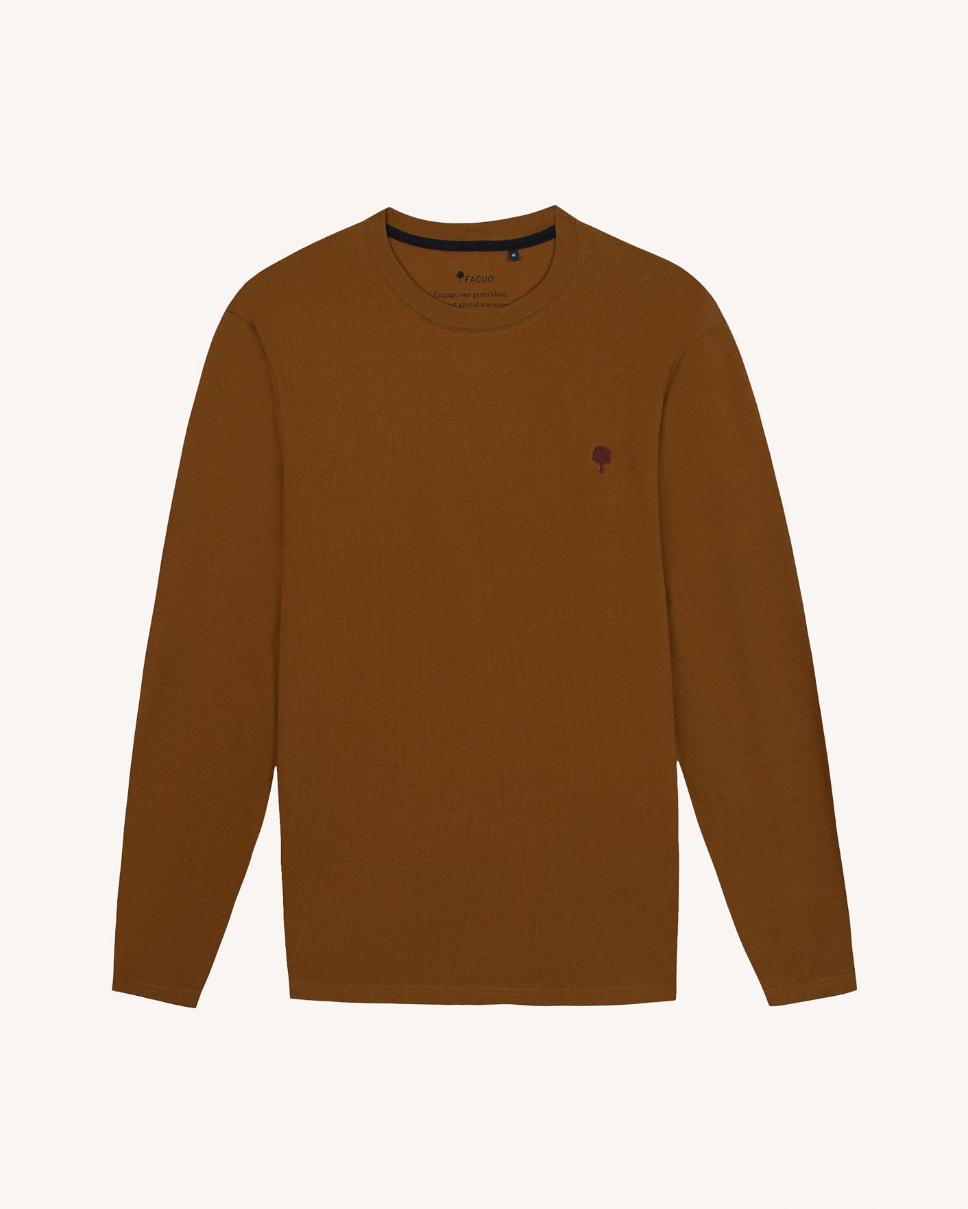 faguo-bailly-t-shirt-manches-longues-rouille-coton-homme image 2