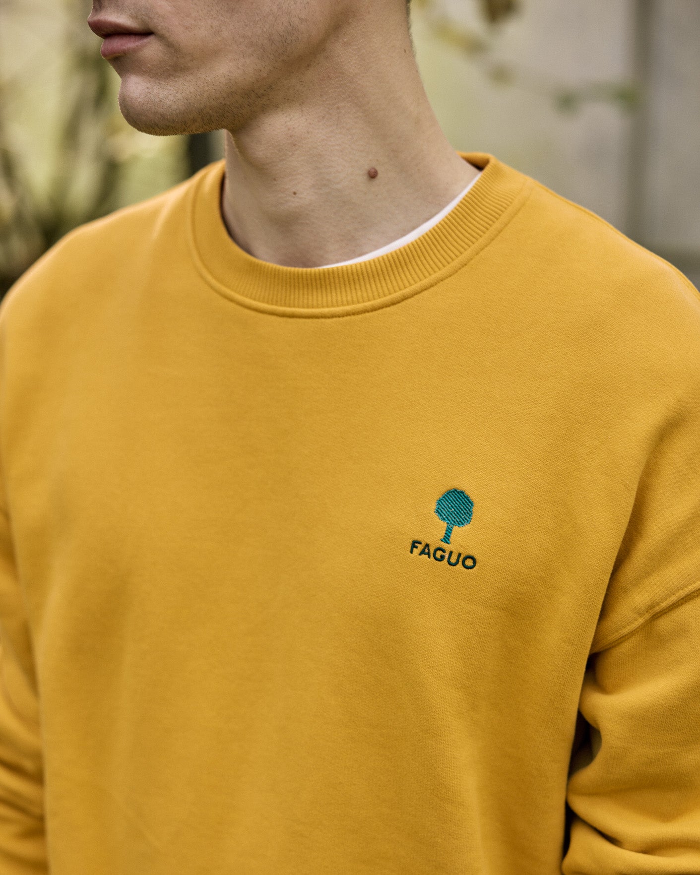 faguo-fango-sweat-col-rond-ocre-loose-vintage image 3