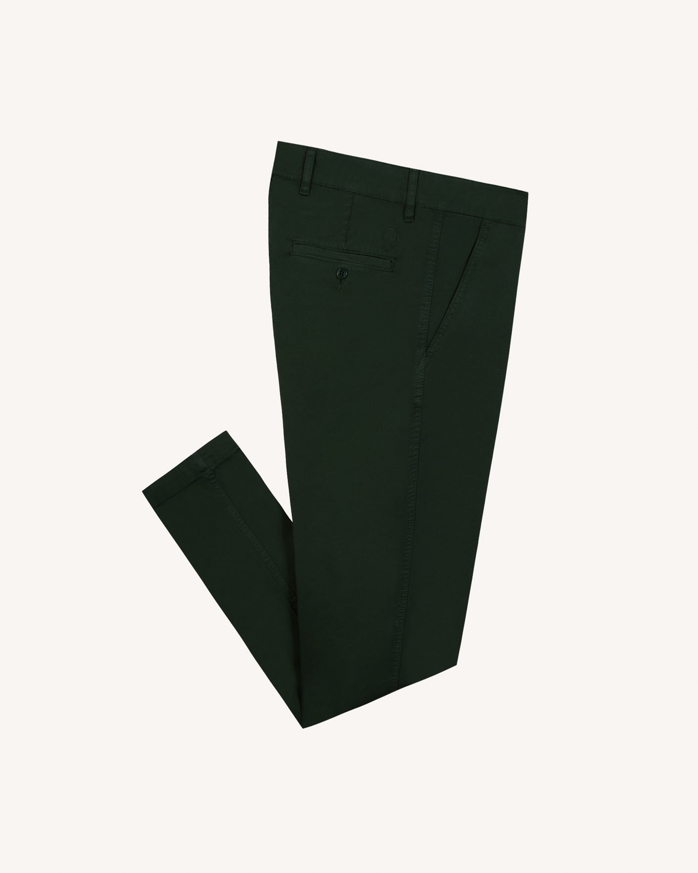 faguo-brix-regular-chino-vert-fonc-coton-stretch image 2