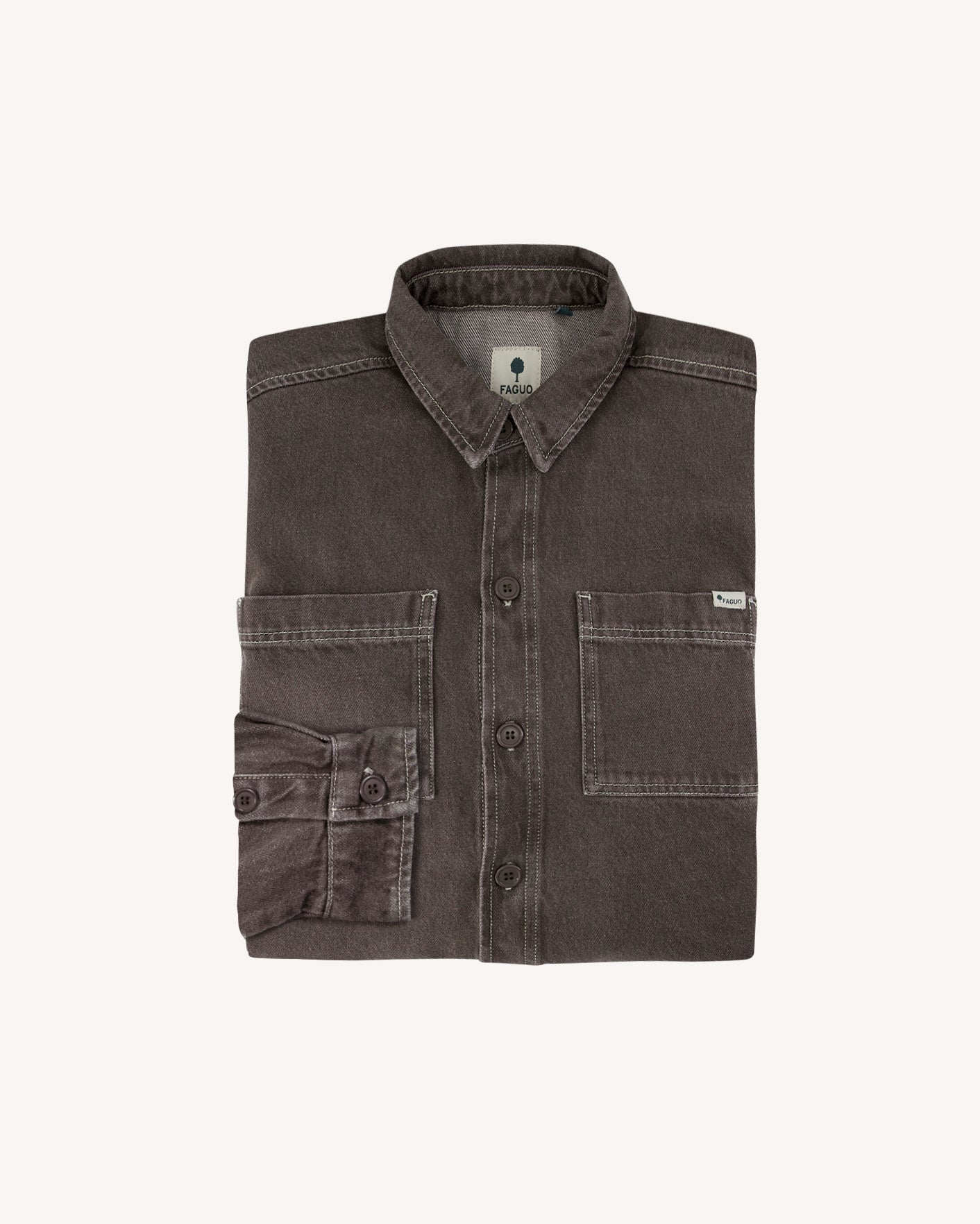 faguo-clemont-surchemise-denim-chocolat-homme image 8