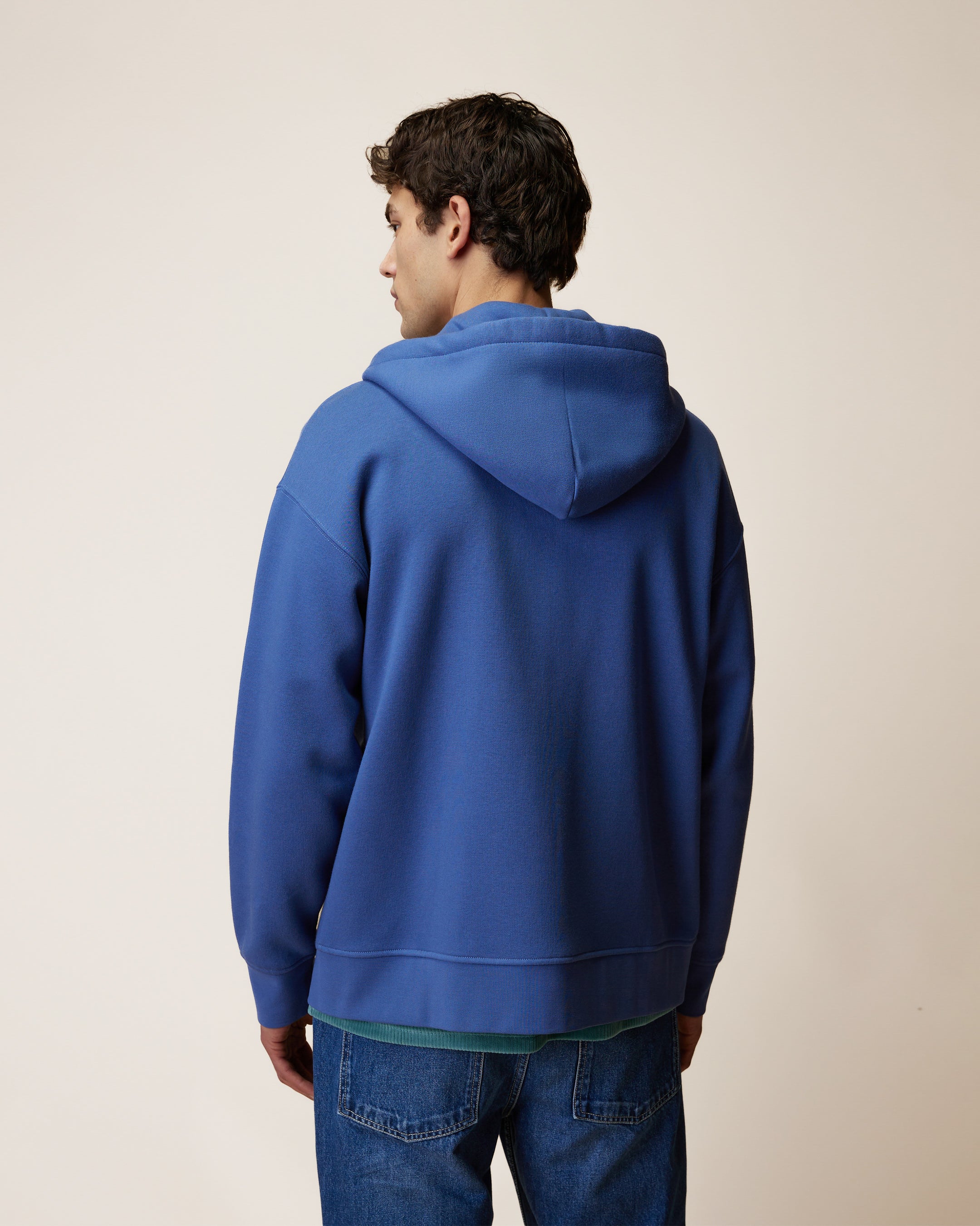 faguo-mesnil-sweat-zipp-capuche-bleu-molleton-oversize image 6