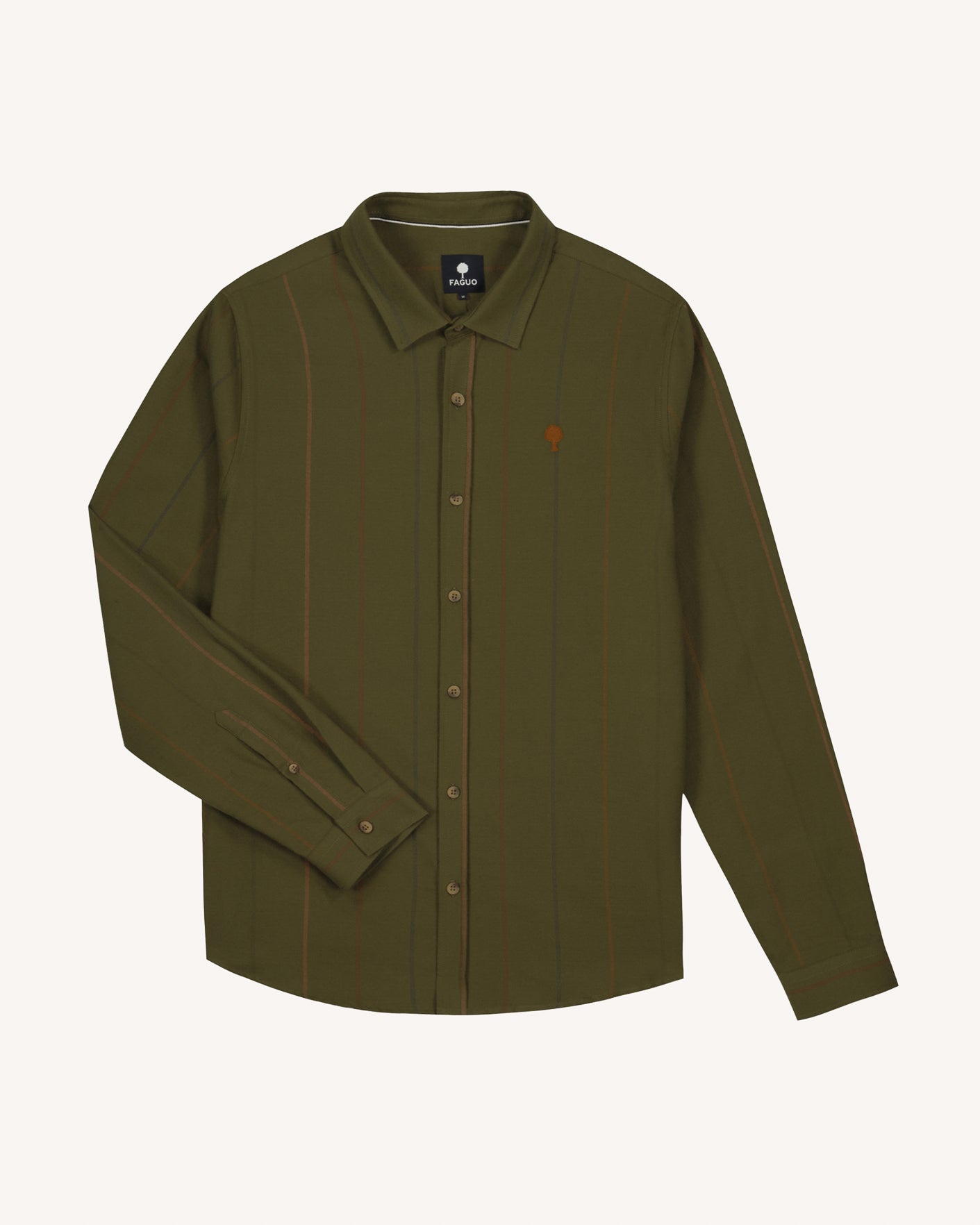 faguo-iraty-chemise-homme-kaki-et-multicolore-coupe-droite image 2