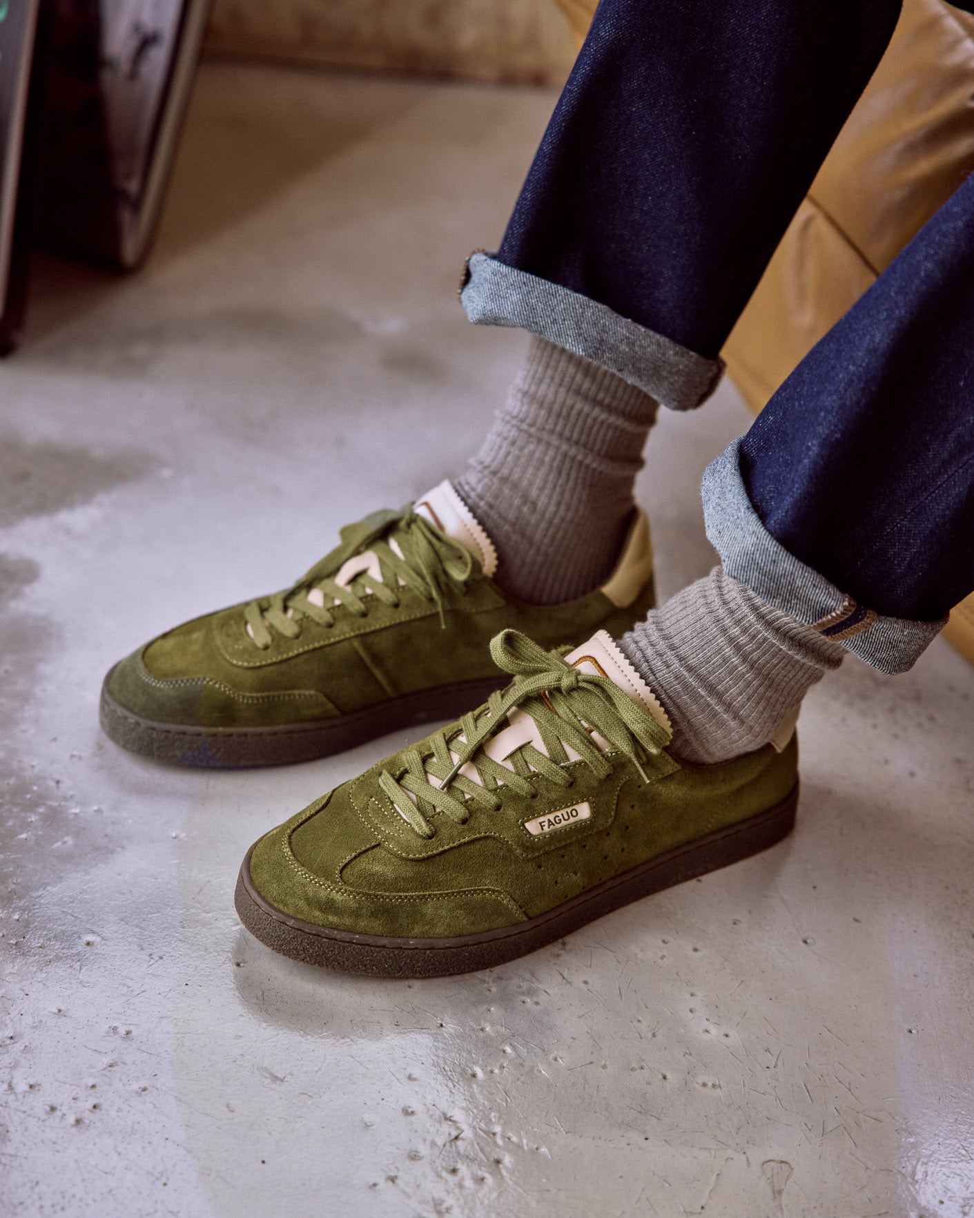 faguo-lumbo-baskets-cuir-su-de-vert-olive image 2