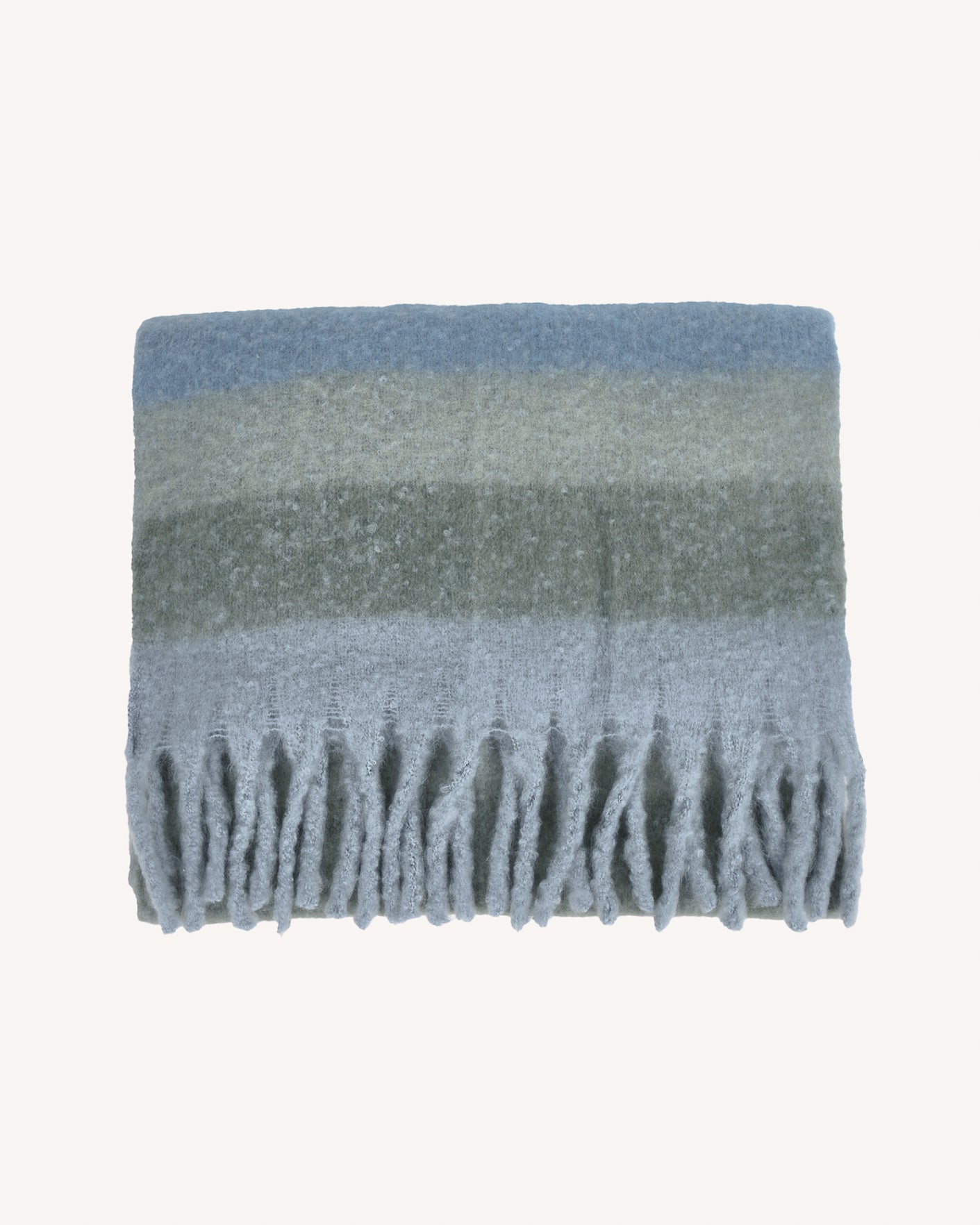 faguo-charpe-oversize-laine-vert-clair-multicolore-rayures-xxl image 1