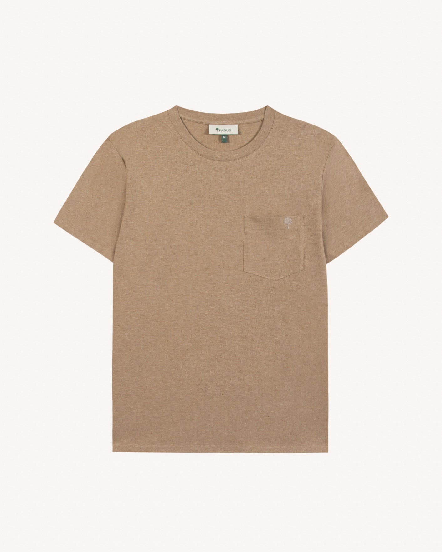 faguo-olonne-t-shirt-taupe-poche-coton image 2