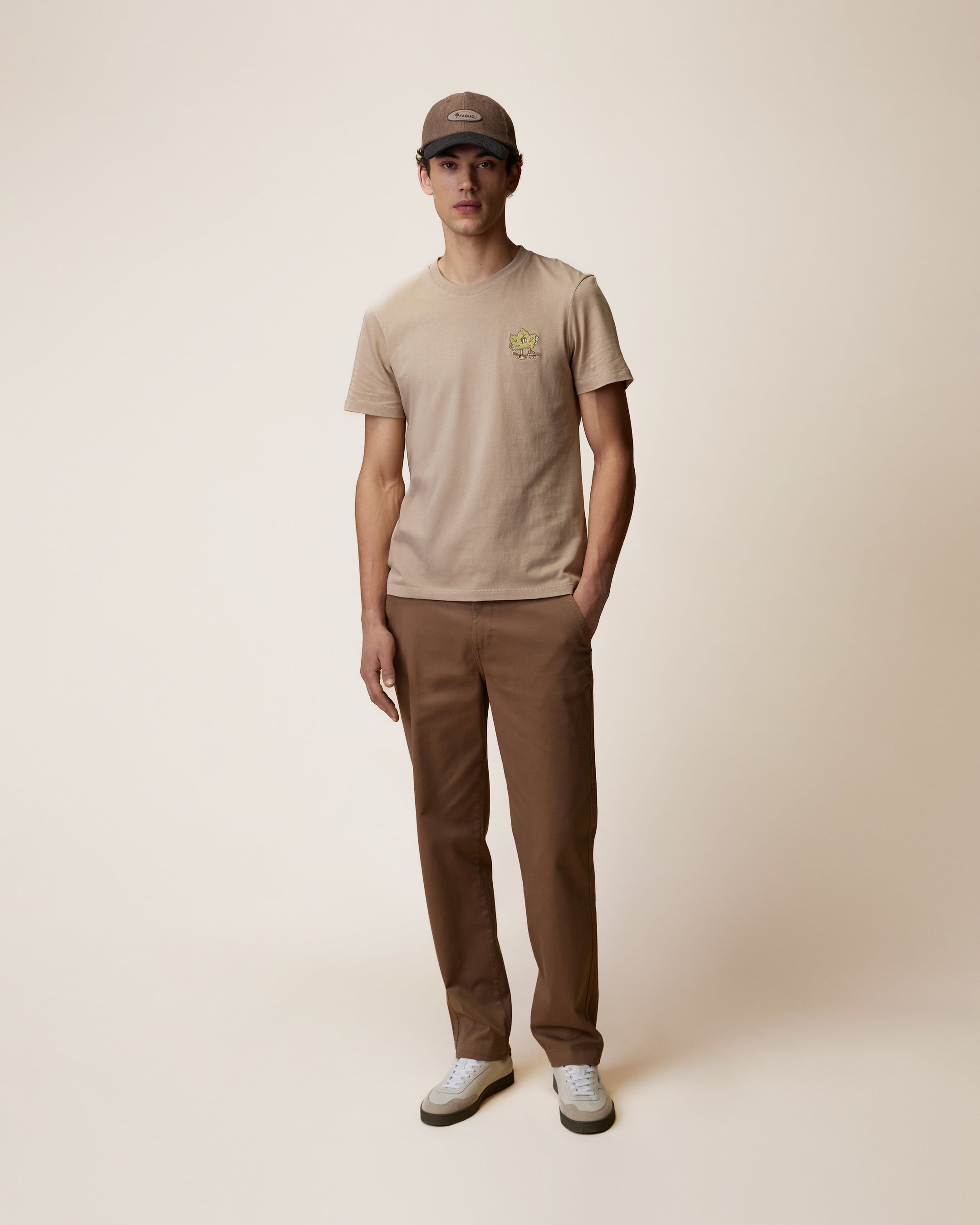 faguo-pantalon-brix-regular-f26pa0101-serg-stretch-taupe-coton-bio image 6