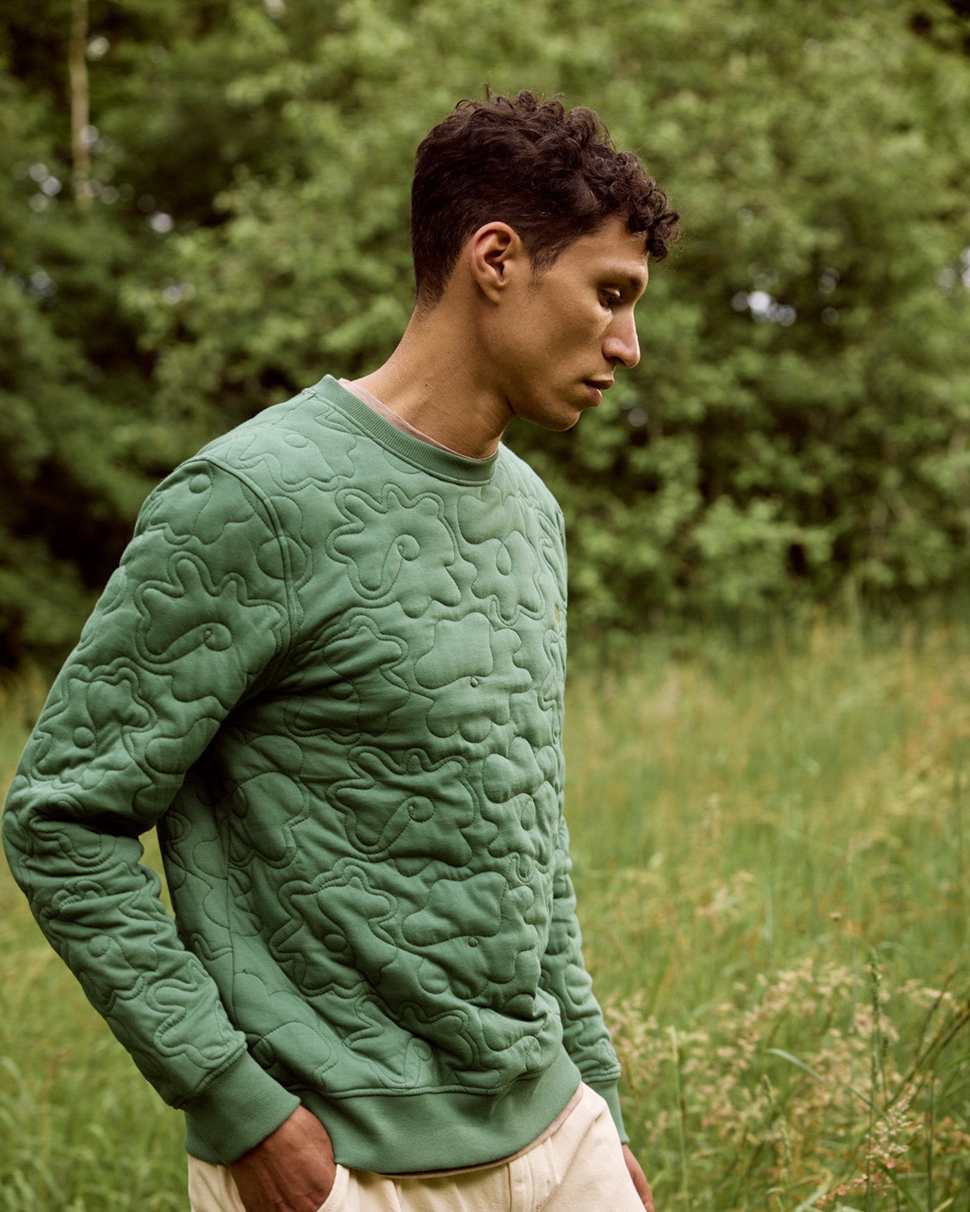 faguo-bussy-sweat-col-rond-homme-vert-sapin image 3