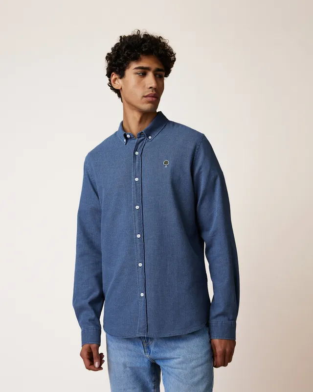 faguo-chemise-ivoy-denim-bleue-coton-lin-homme image 1