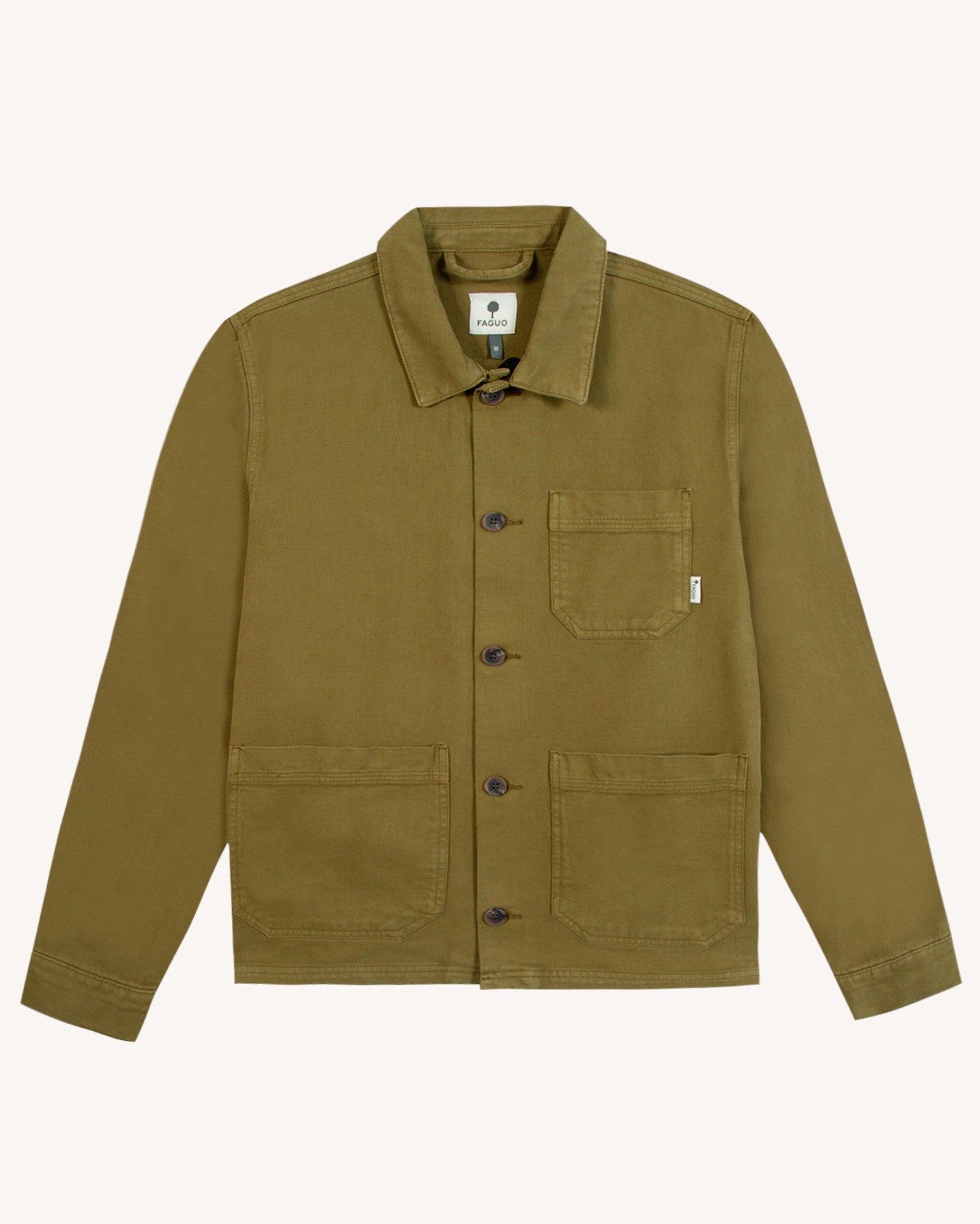 faguo-lorge-veste-en-coton-kaki-fonc image 2