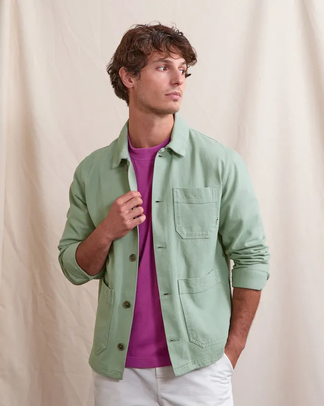 faguo-lorge-veste-en-coton-vert-clair image 1