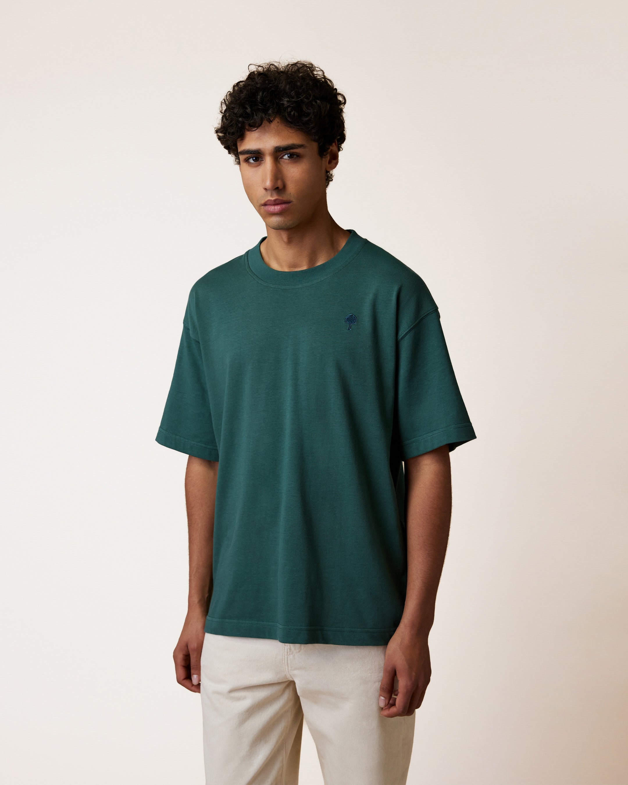 faguo-yellowstone-t-shirt-oversize-vert-gris-homme-coton-recycl image 1