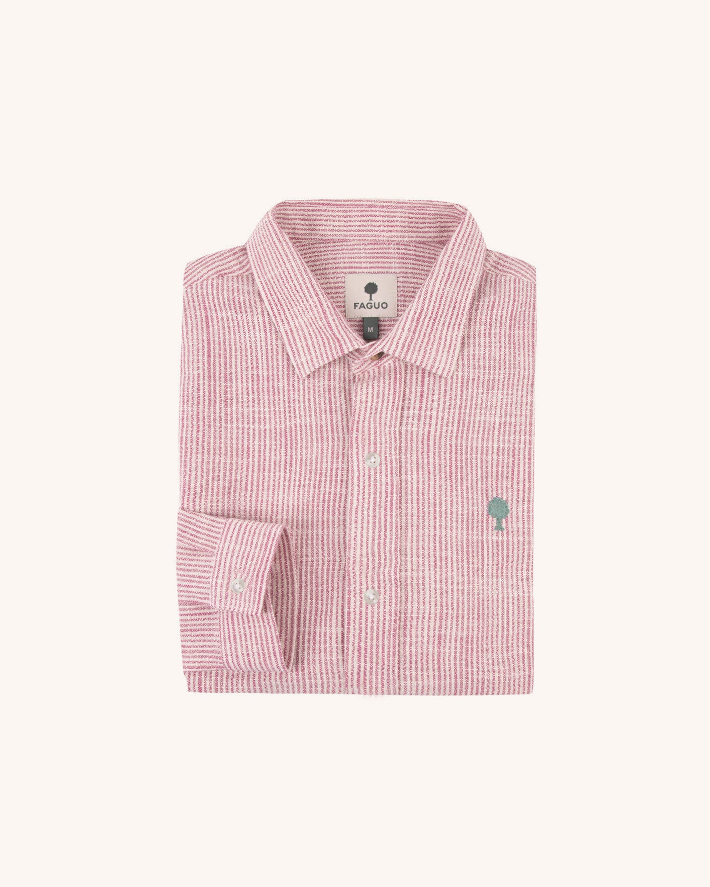 faguo-iraty-chemise-ray-e-cru-et-rose-coupe-droite-homme image 5