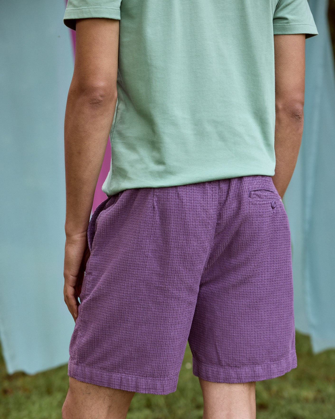 faguo-chevre-short-violet-coton-velours-coupe-ample image 6
