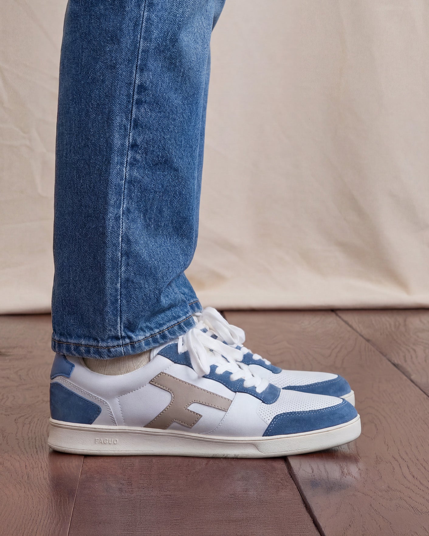 faguo-hazel-baskets-homme-blanc-et-bleu-cuir image 2