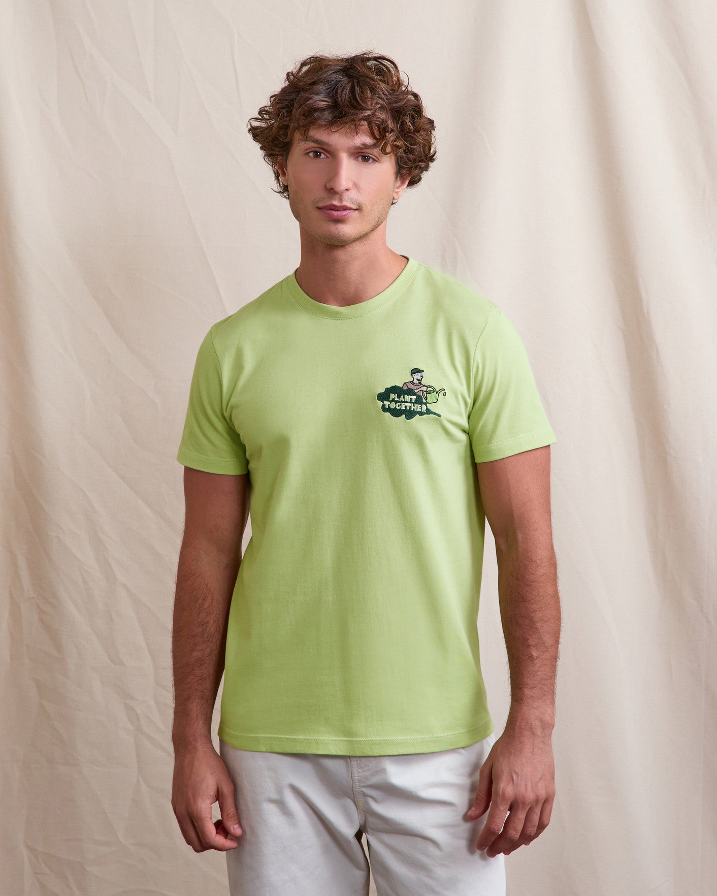 faguo-arcy-vert-anis-t-shirt-homme-coton-col-rond image 1