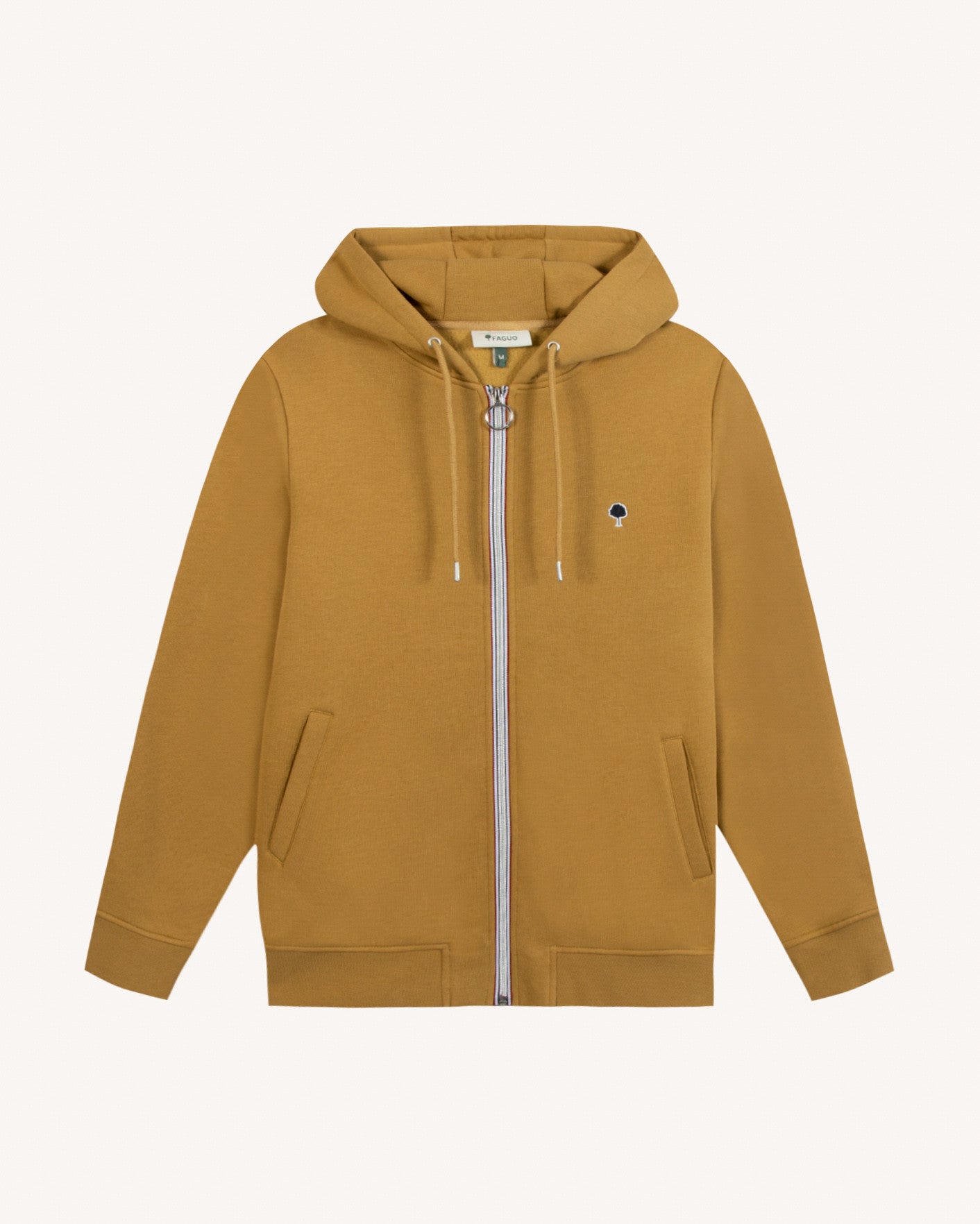faguo-mesnil-sweat-zipp-capuche-moutarde image 2
