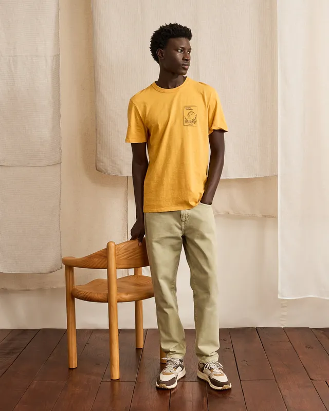 faguo-retz-t-shirt-ocre-coton-flamm-homme image 1