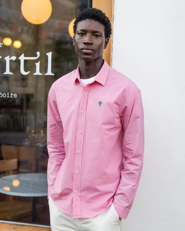 faguo-iraty-chemise-homme-rose-popeline image 1