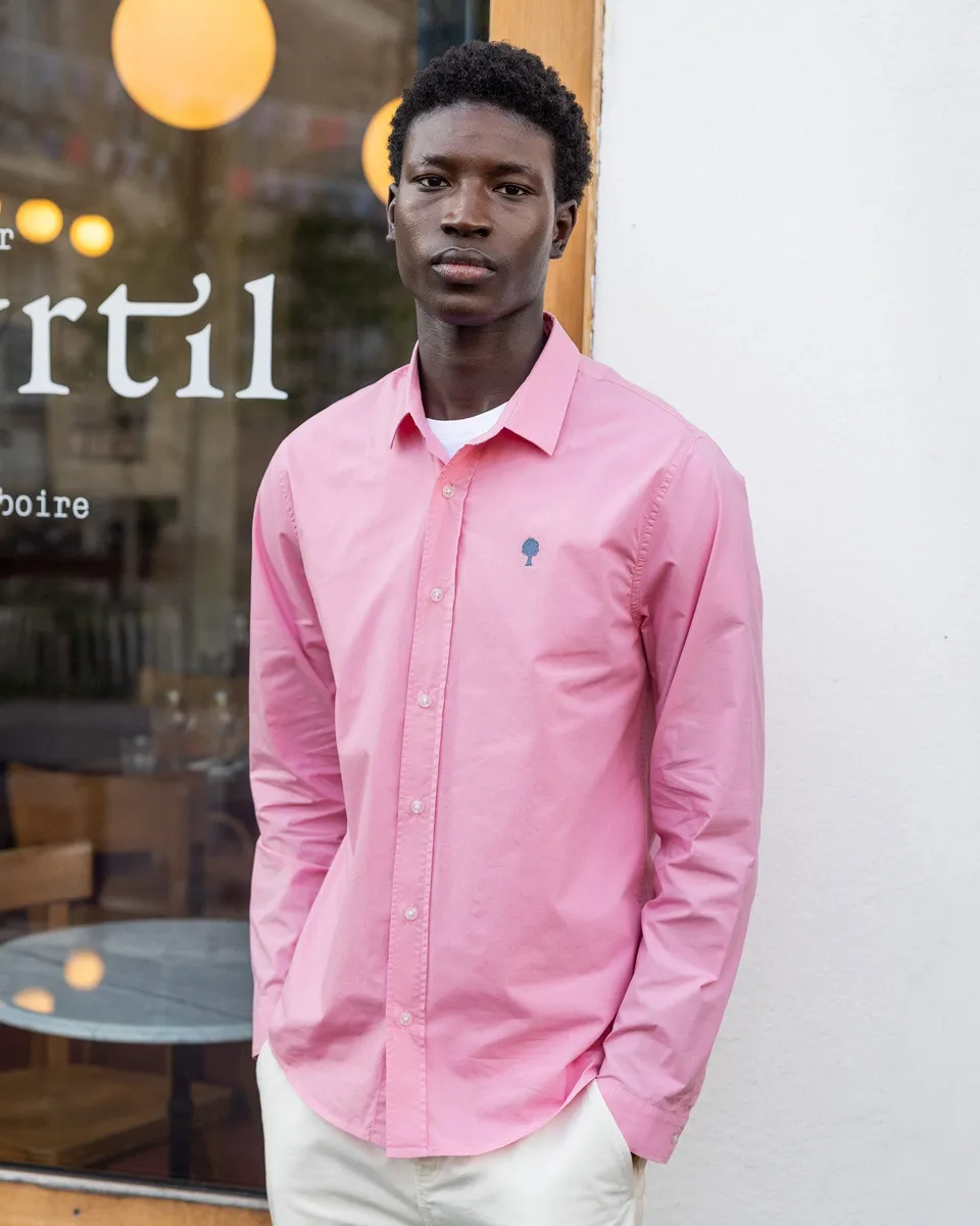 faguo-iraty-chemise-homme-rose-popeline image 1