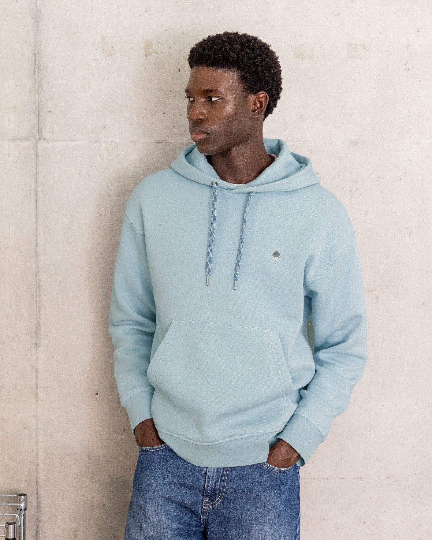 faguo-dirac-os-bleu-ciel-sweat-capuche-boxy-oversize image 1