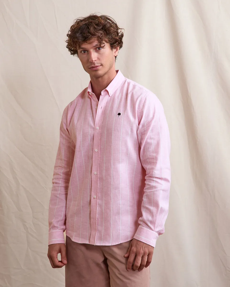 faguo-ivoy-chemise-en-lin-ray-e-rose-et-blanc image 1