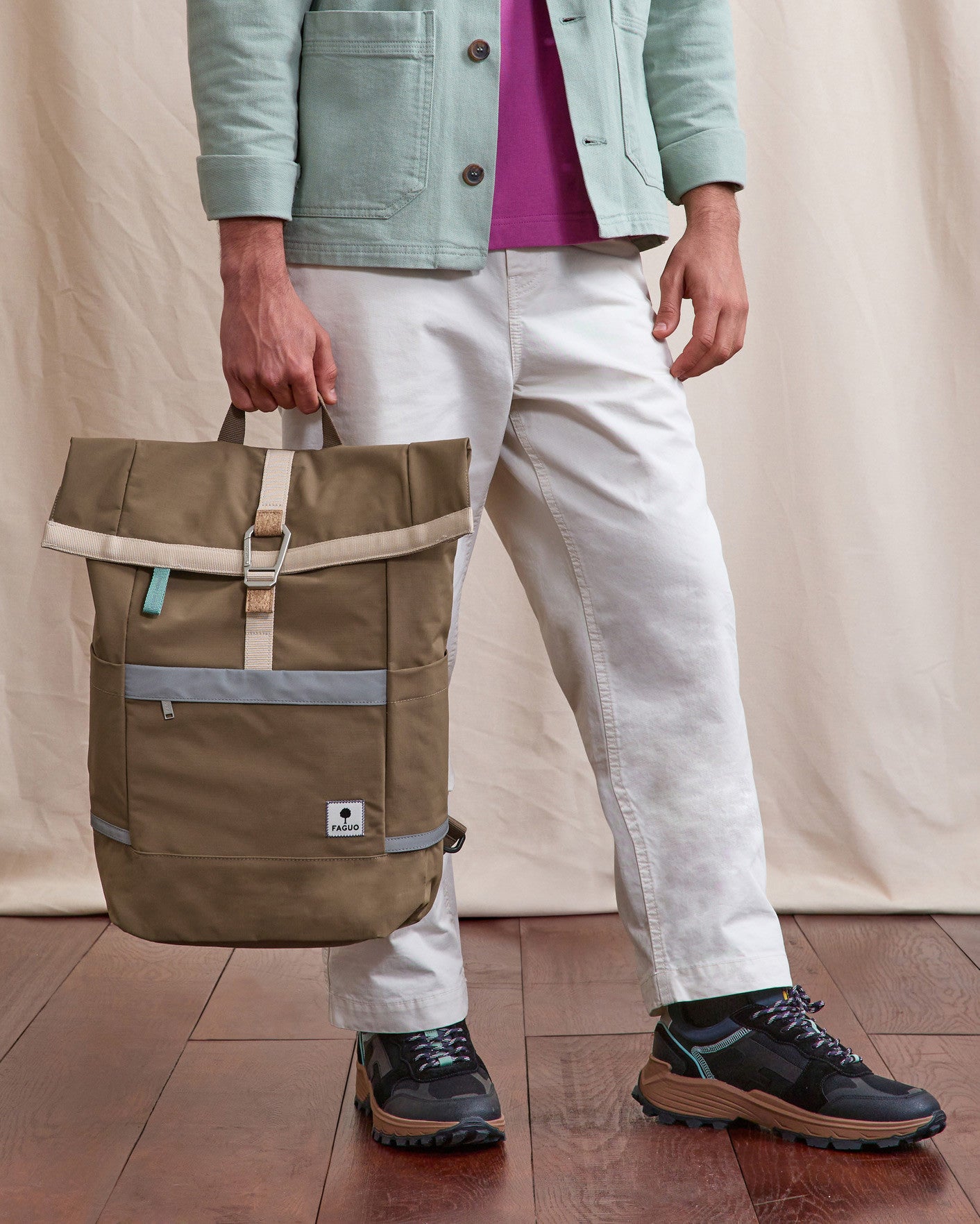 faguo-cycling-medium-sac-dos-marron-clair-v-lo-urbain image 3