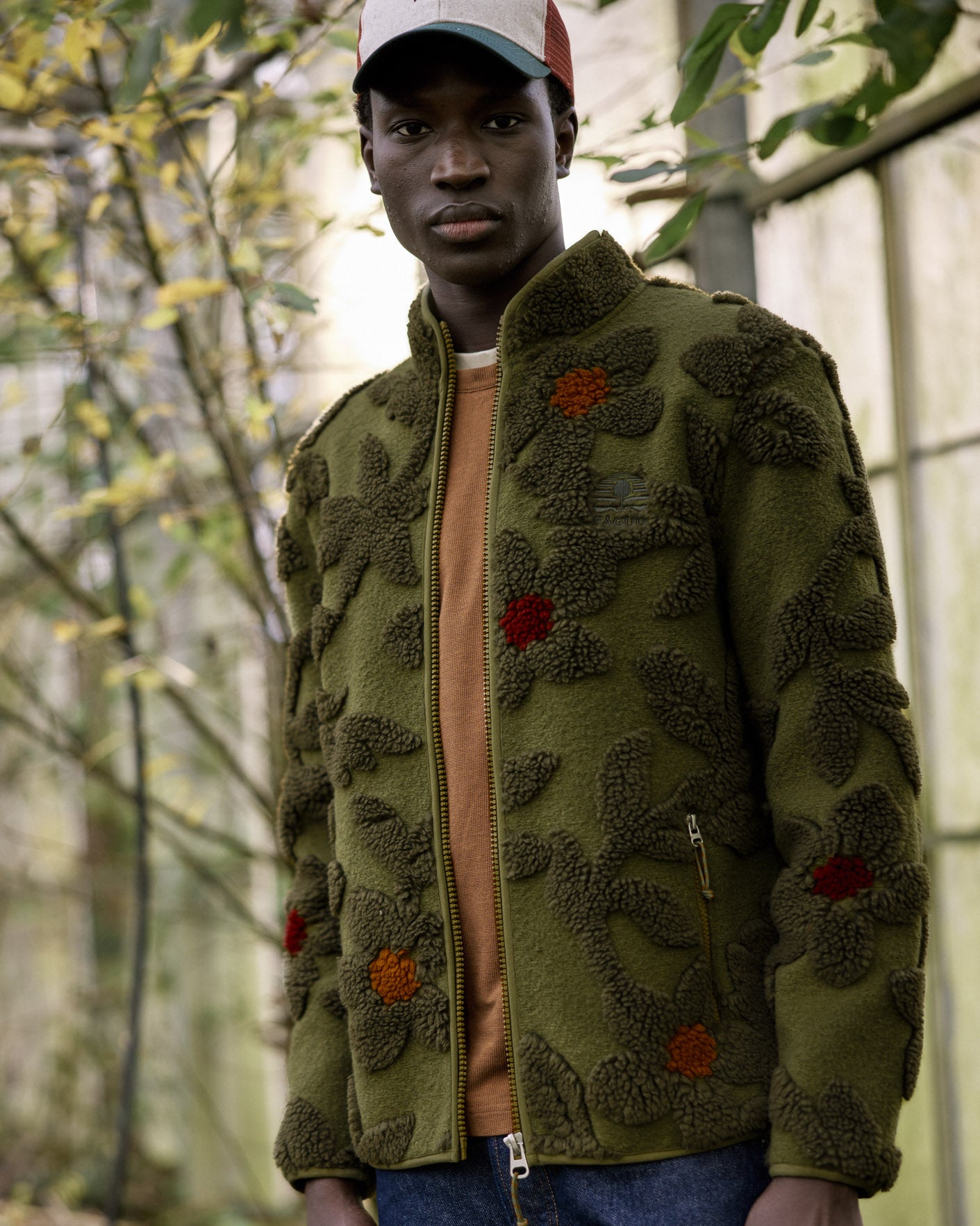 faguo-senonche-veste-polaire-olive-kaki-sherpa image 1