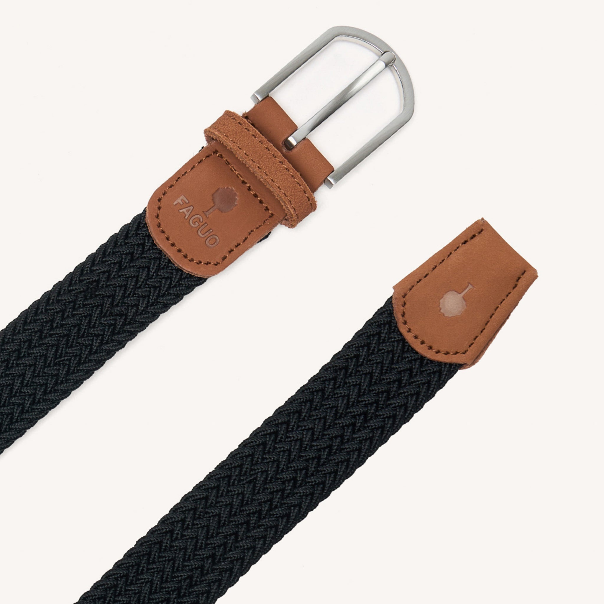 faguo-belt-ceinture-tress-e-lastique-noir-et-camel image 2