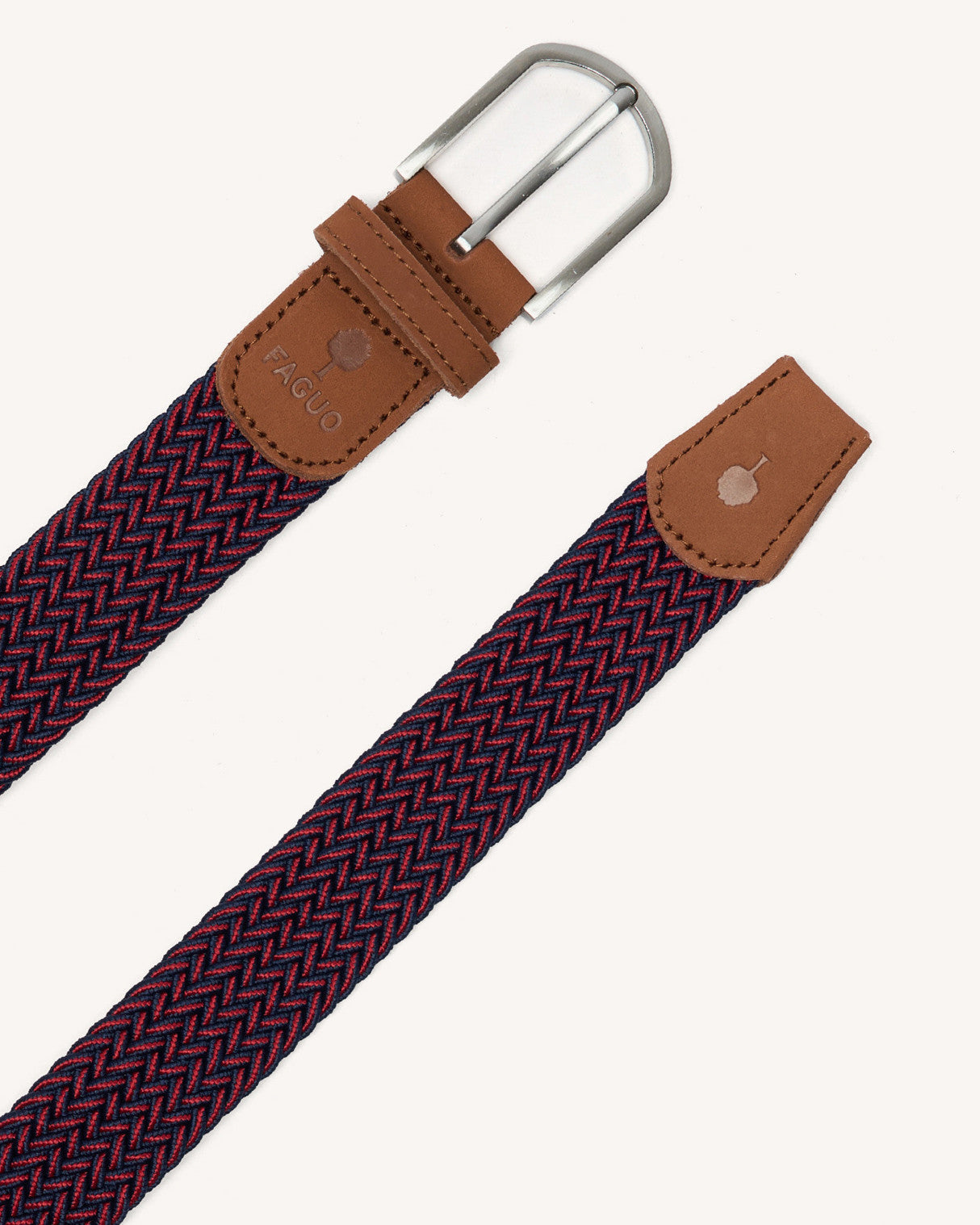 faguo-belt-ceinture-tress-e-lastique-rouge-fonc-et-marine image 2