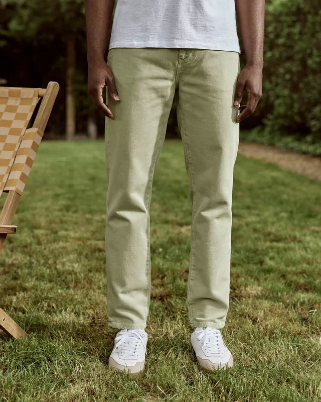 faguo-tapered-jean-fusel-5-poches-kaki-clair-homme image 1