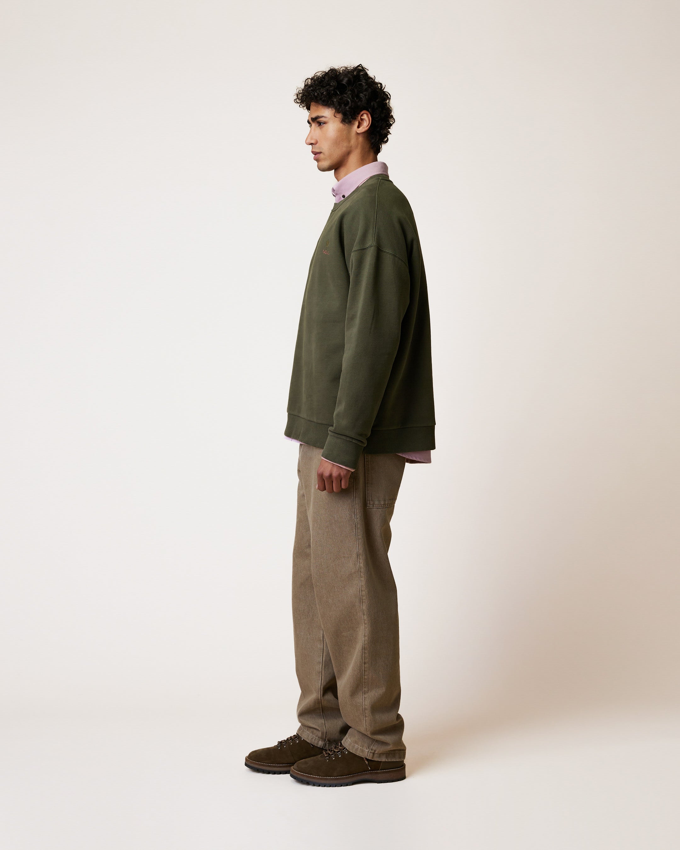 faguo-fango-sweat-col-rond-homme-kaki-molleton image 4