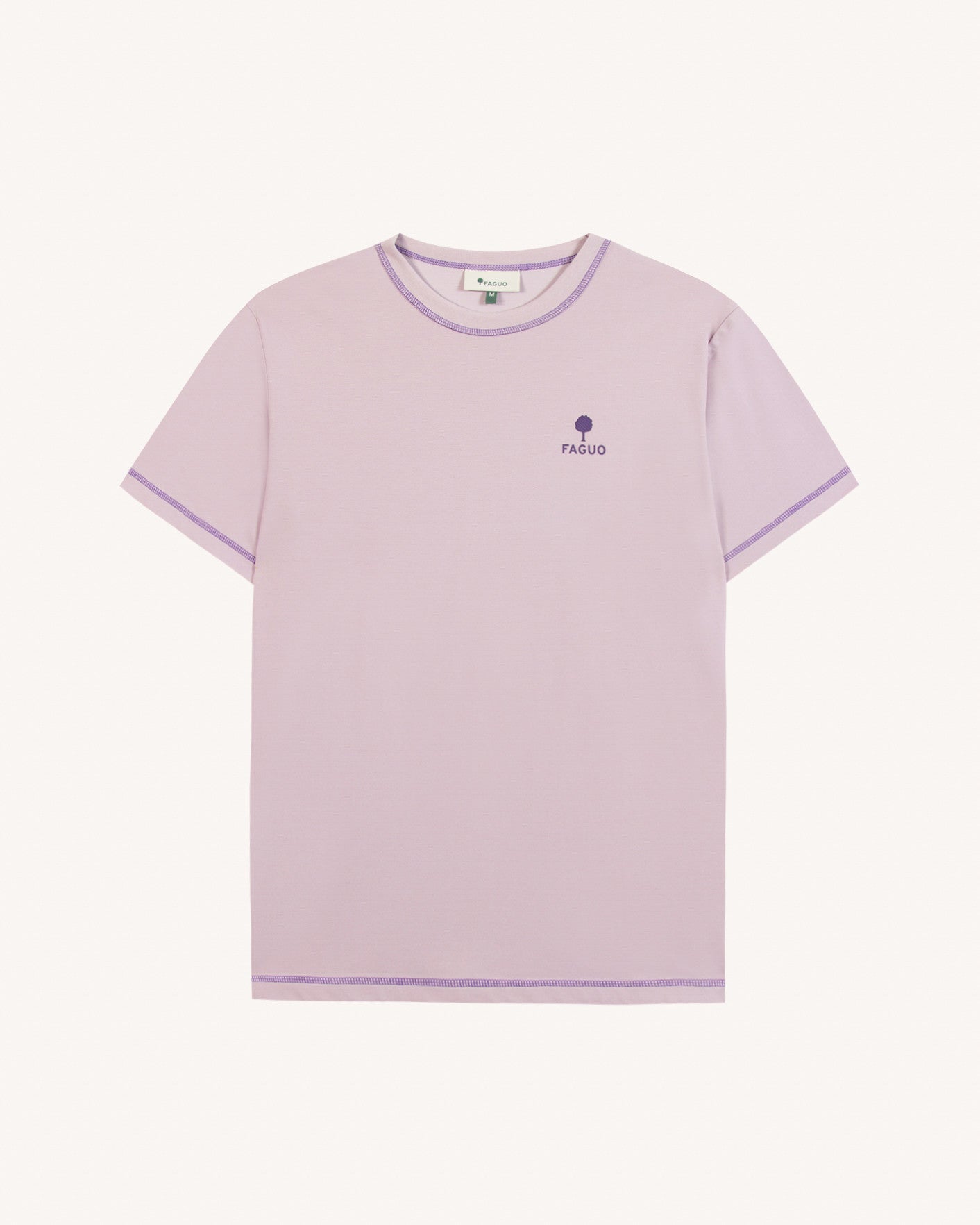 faguo-lugny-t-shirt-oversize-rose-gris-imprim image 2