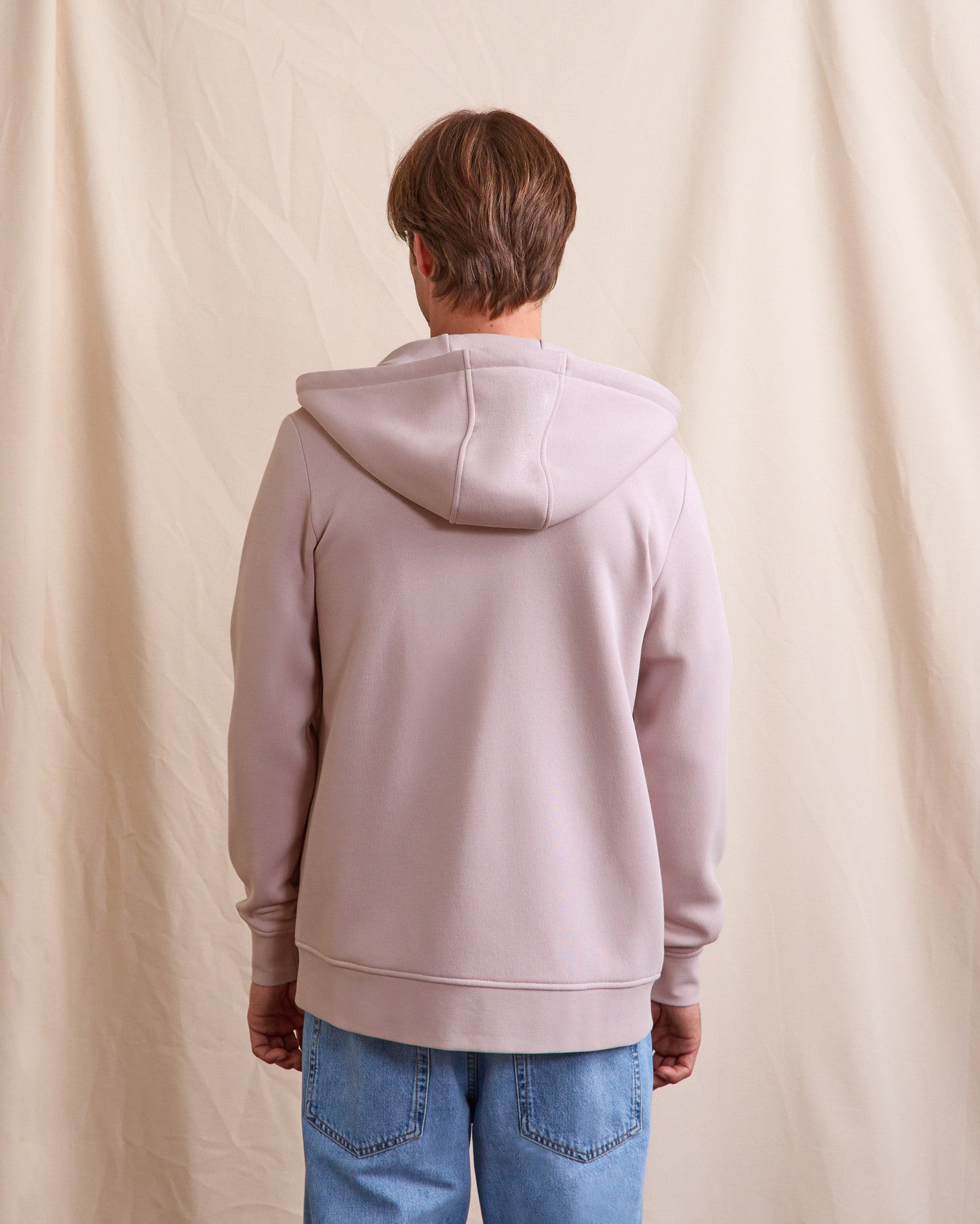 faguo-mesnil-sweat-zipp-capuche-rose-gris image 5