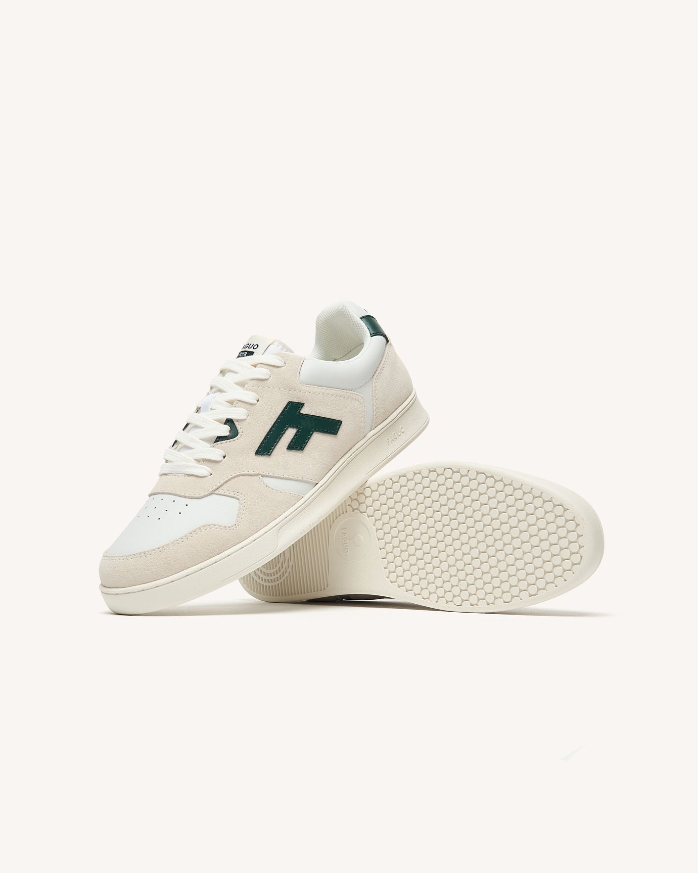 faguo-baskets-palmer-cuir-blanc-et-vert-homme image 6