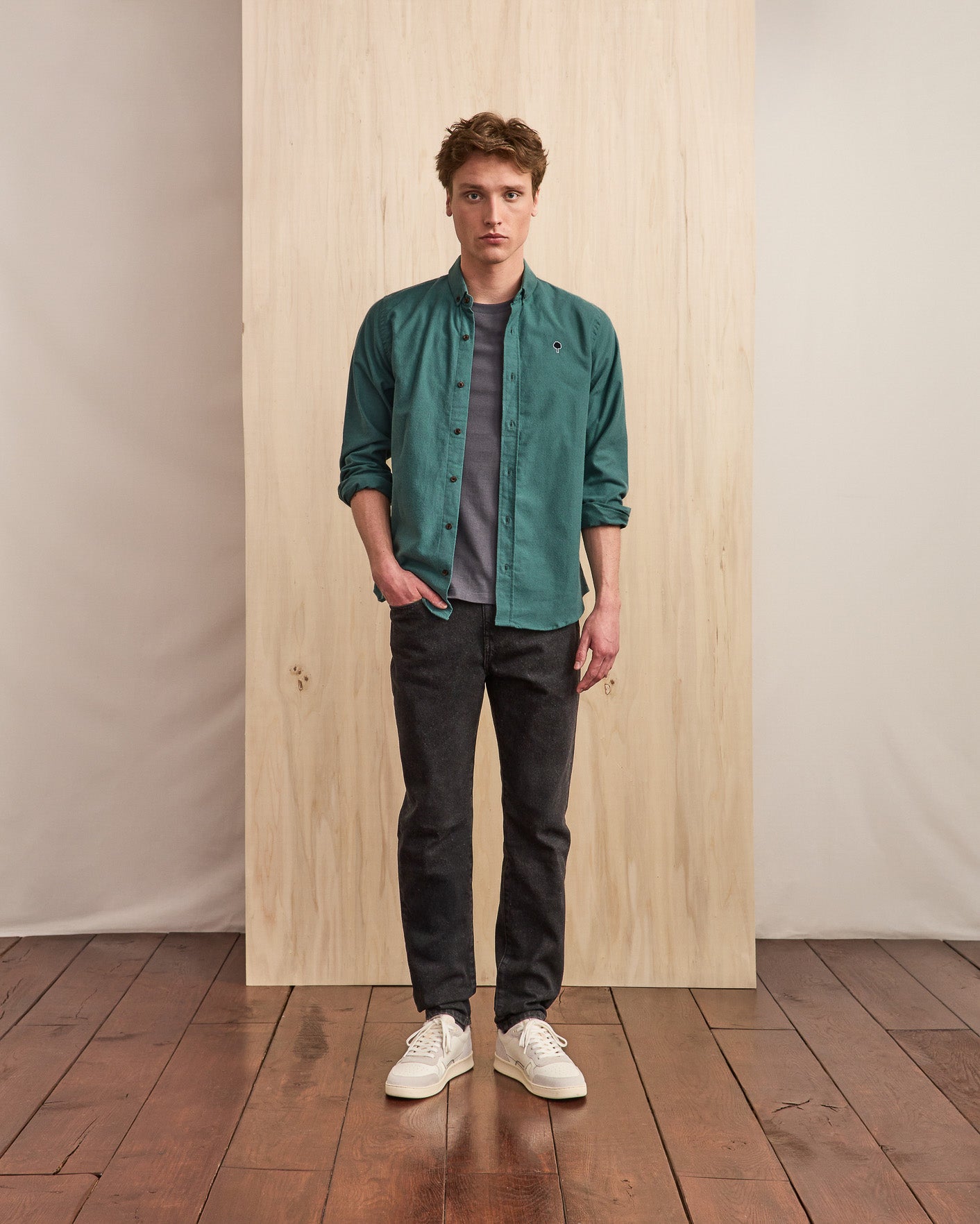 faguo-ivoy-chemise-homme-vert-clair-gris image 5
