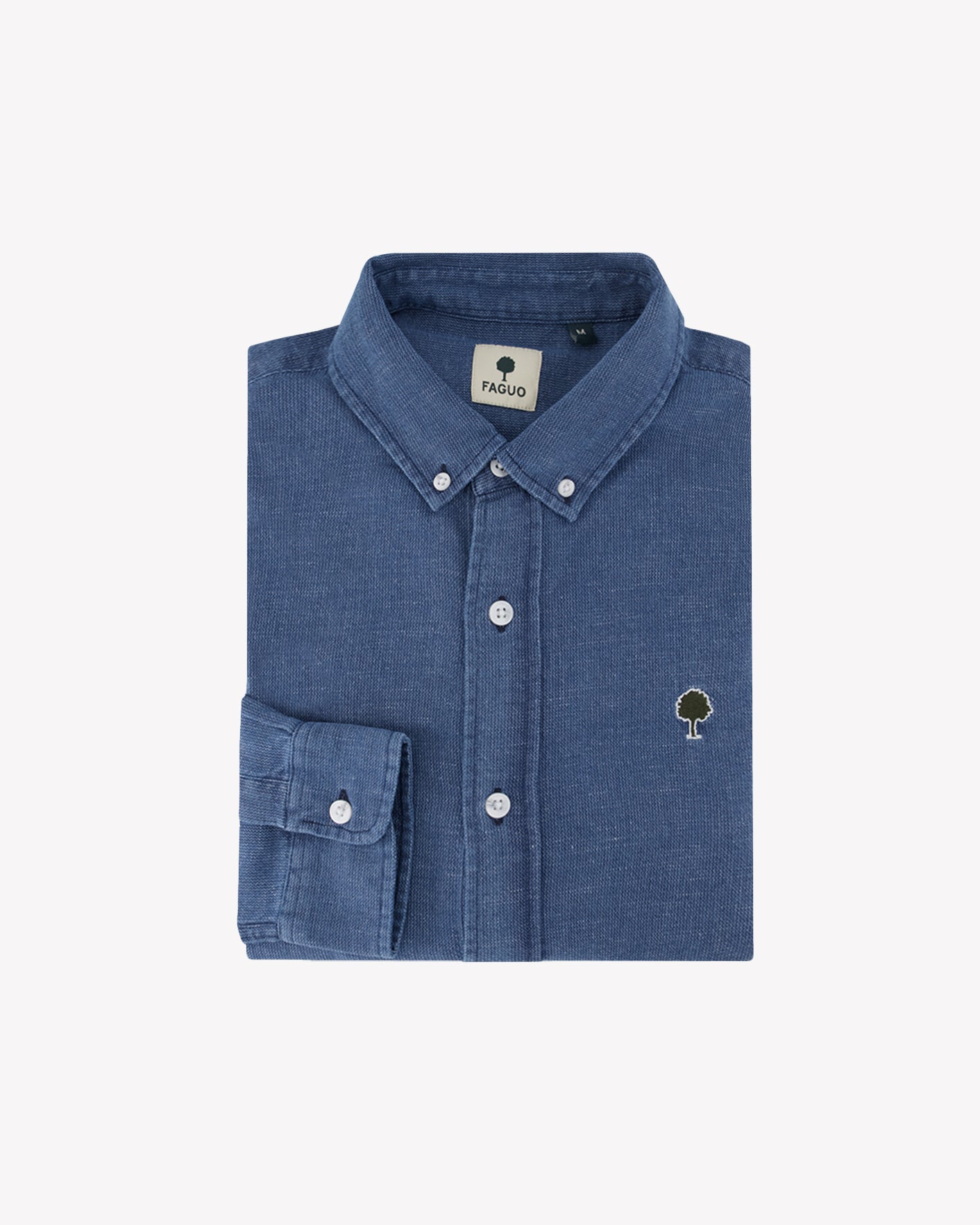 faguo-chemise-ivoy-denim-bleue-coton-lin-homme image 4