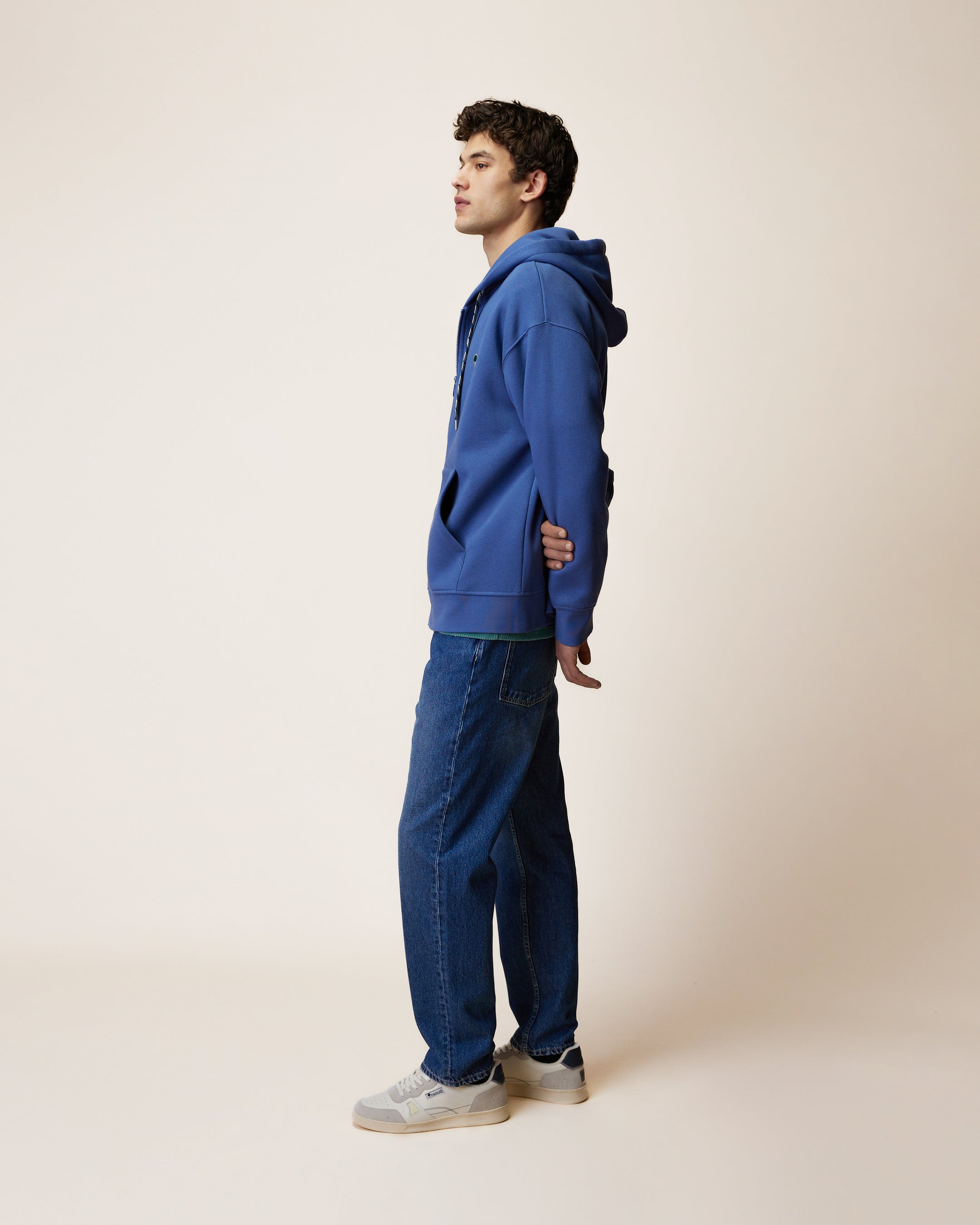 faguo-mesnil-sweat-zipp-capuche-bleu-molleton-oversize image 4