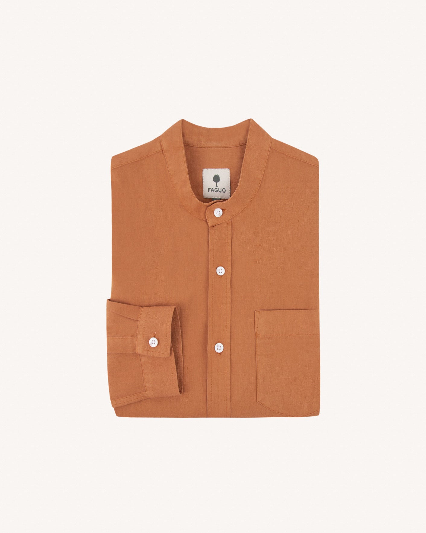 faguo-chiavari-chemise-en-lin-brique-clair-col-officier-coupe-droite image 6