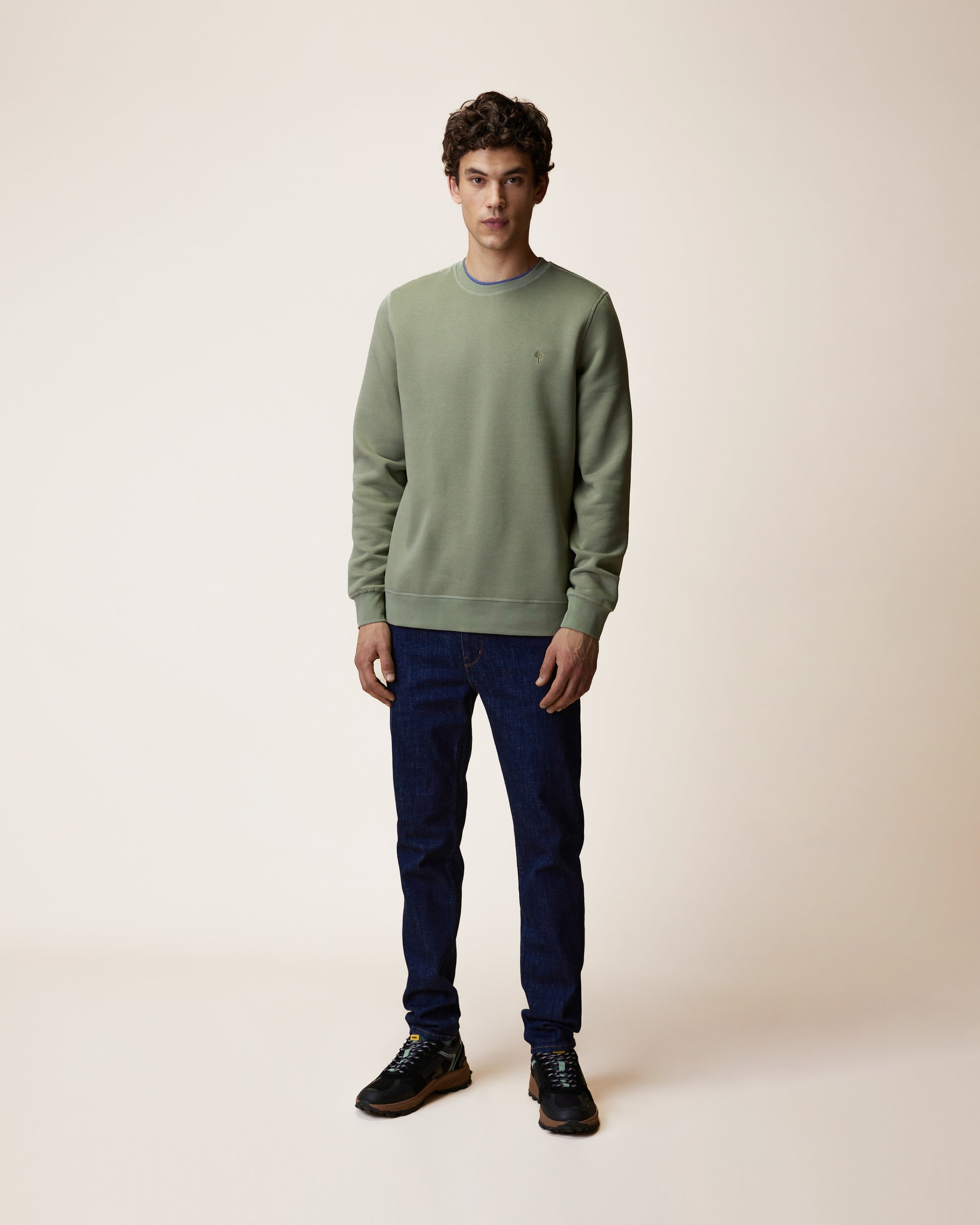 faguo-sweat-col-rond-donzy-kaki-molleton-gratt image 3