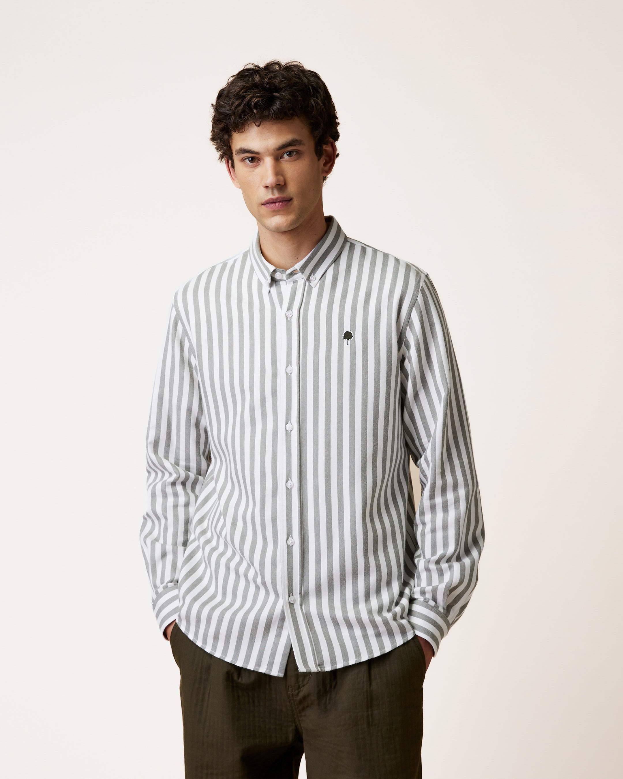 faguo-ivoy-chemise-ray-e-cru-et-vert-homme image 7