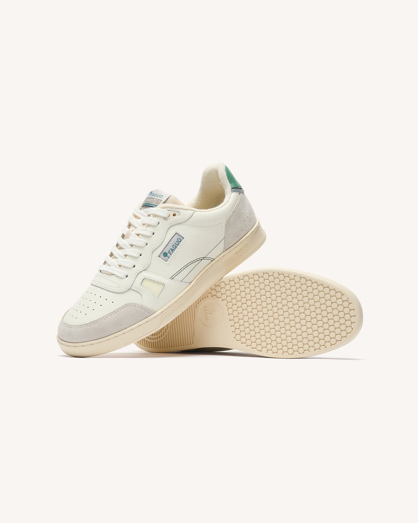 faguo-baskets-commute-1-blanc-et-vert-en-cuir-fm-s25cg3211-whi82 image 4