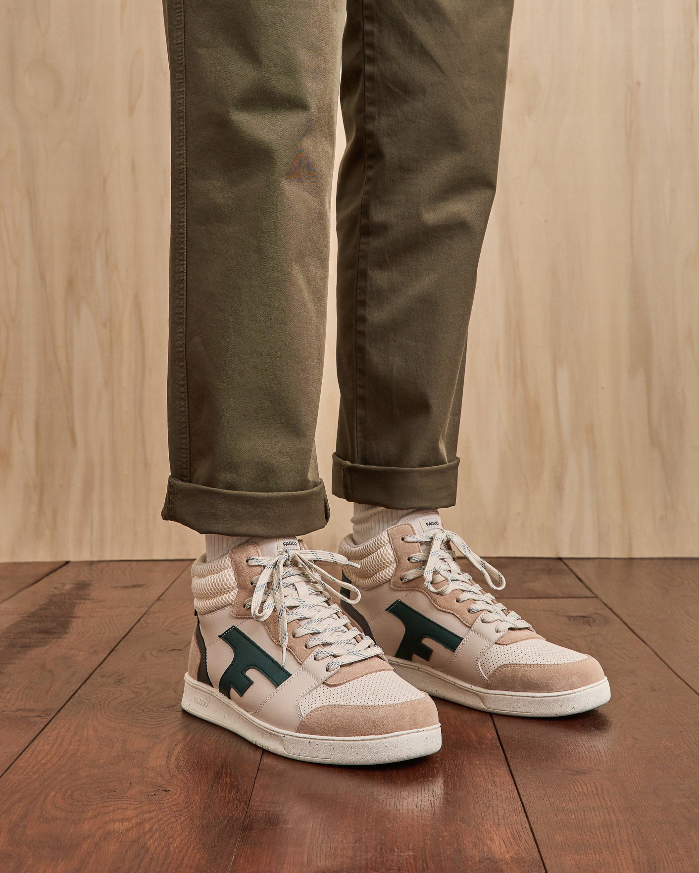 faguo-hazel-mid-baskets-montantes-cuir-cr-me-vert image 3