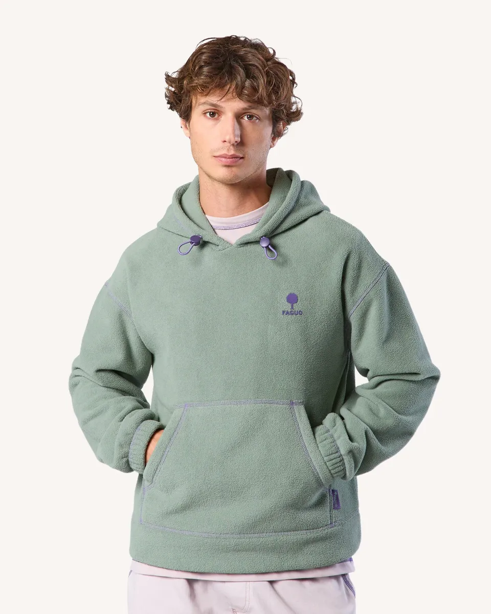 faguo-dirac-otd-sweat-capuche-vert-clair-polaire image 1