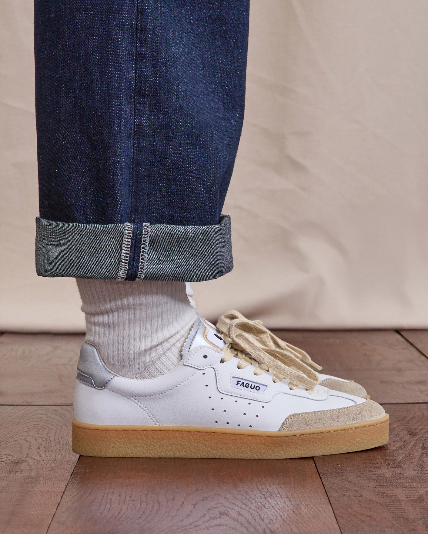 faguo-lumbo-baskets-femme-cuir-et-su-de-blanc image 2