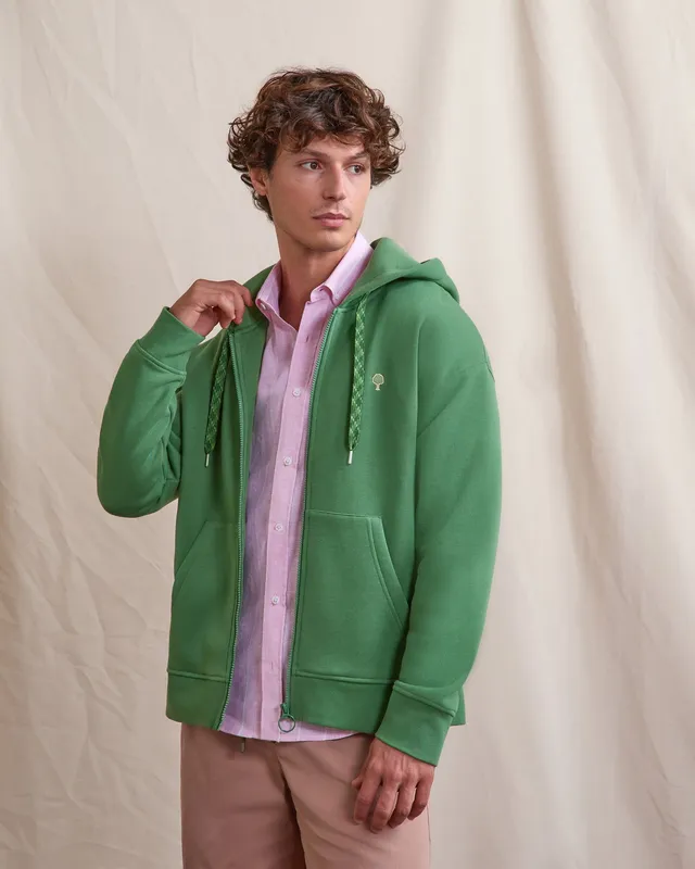 faguo-mesnil-os-sweat-zipp-capuche-vert-sapin image 1