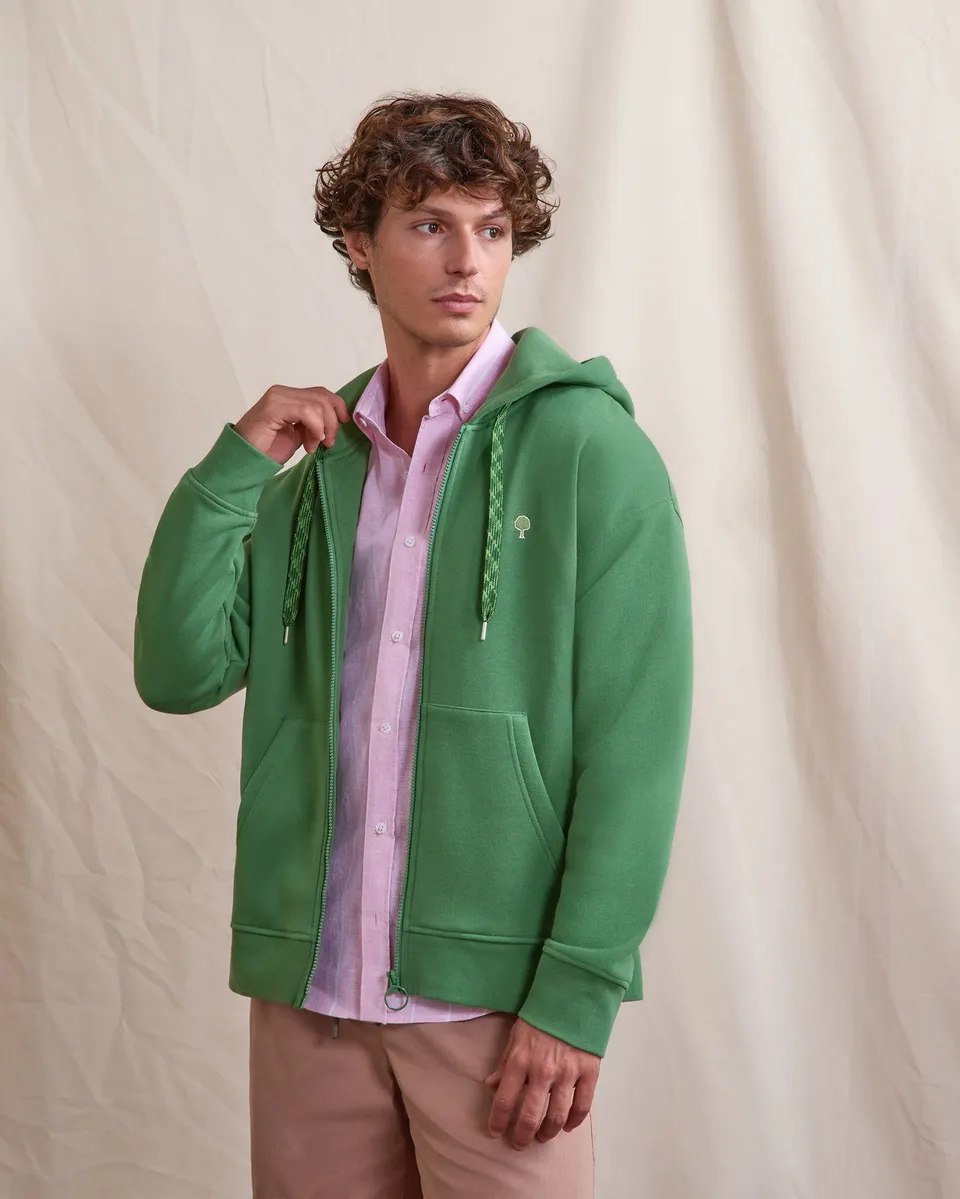faguo-mesnil-os-sweat-zipp-capuche-vert-sapin image 1