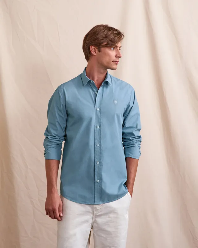 faguo-iraty-chemise-bleu-moyen-popeline-ajust-e image 1