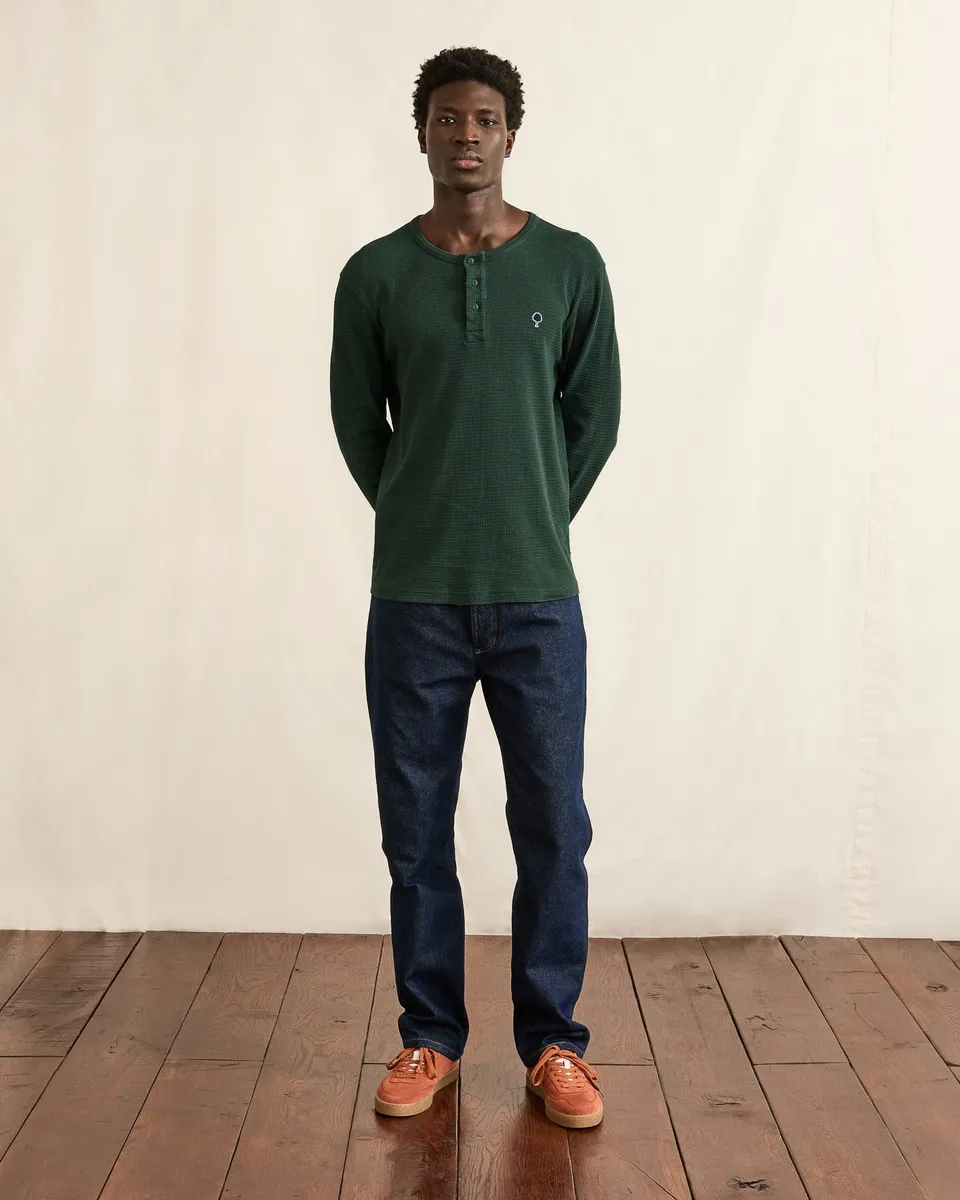 faguo-faroz-t-shirt-manches-longues-vert-fonc-coton image 1
